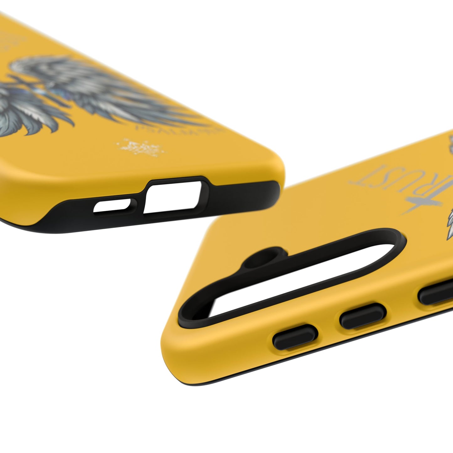 Wings Series Gold Phone Case - Trust, Psalm 91:4 Design, Inspirational Gift, Christian Accessories, Spiritual Protection, Encouragement