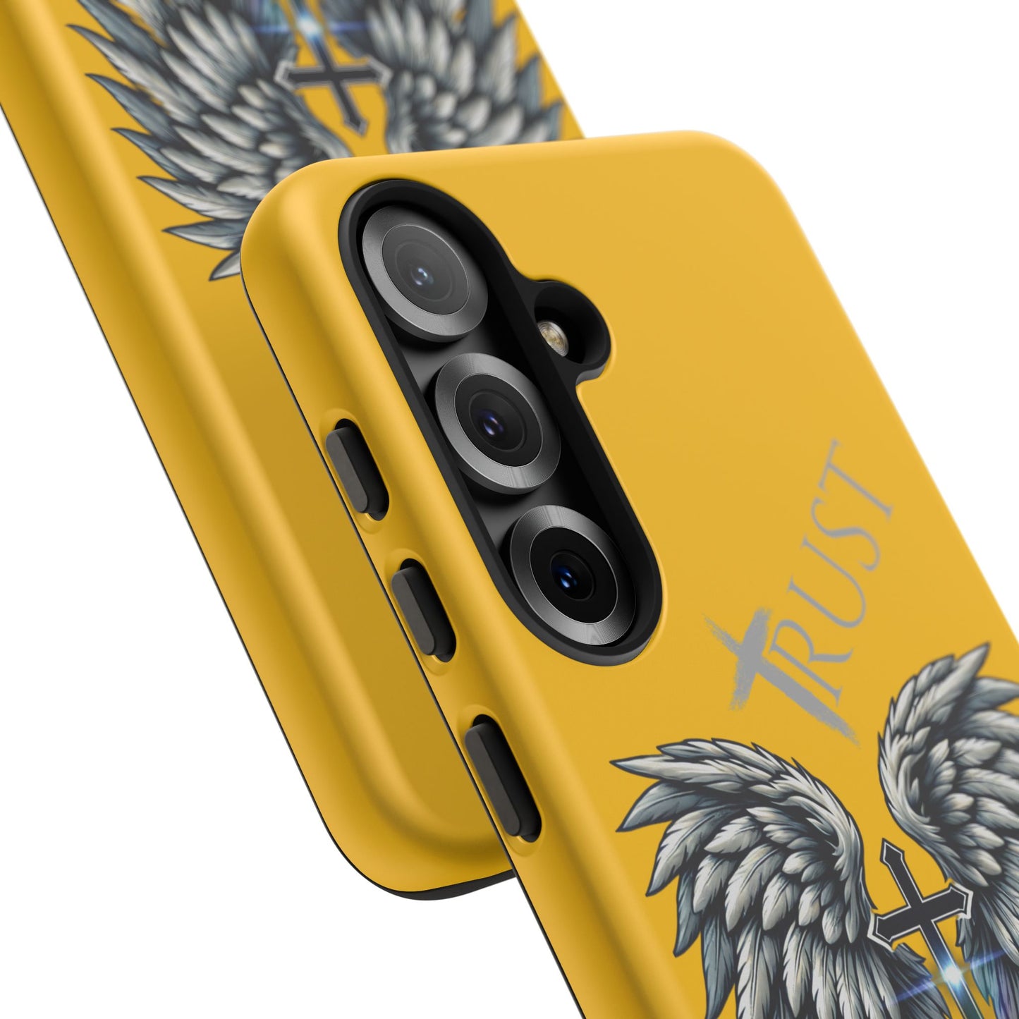 Wings Series Gold Phone Case - Trust, Psalm 91:4 Design, Inspirational Gift, Christian Accessories, Spiritual Protection, Encouragement