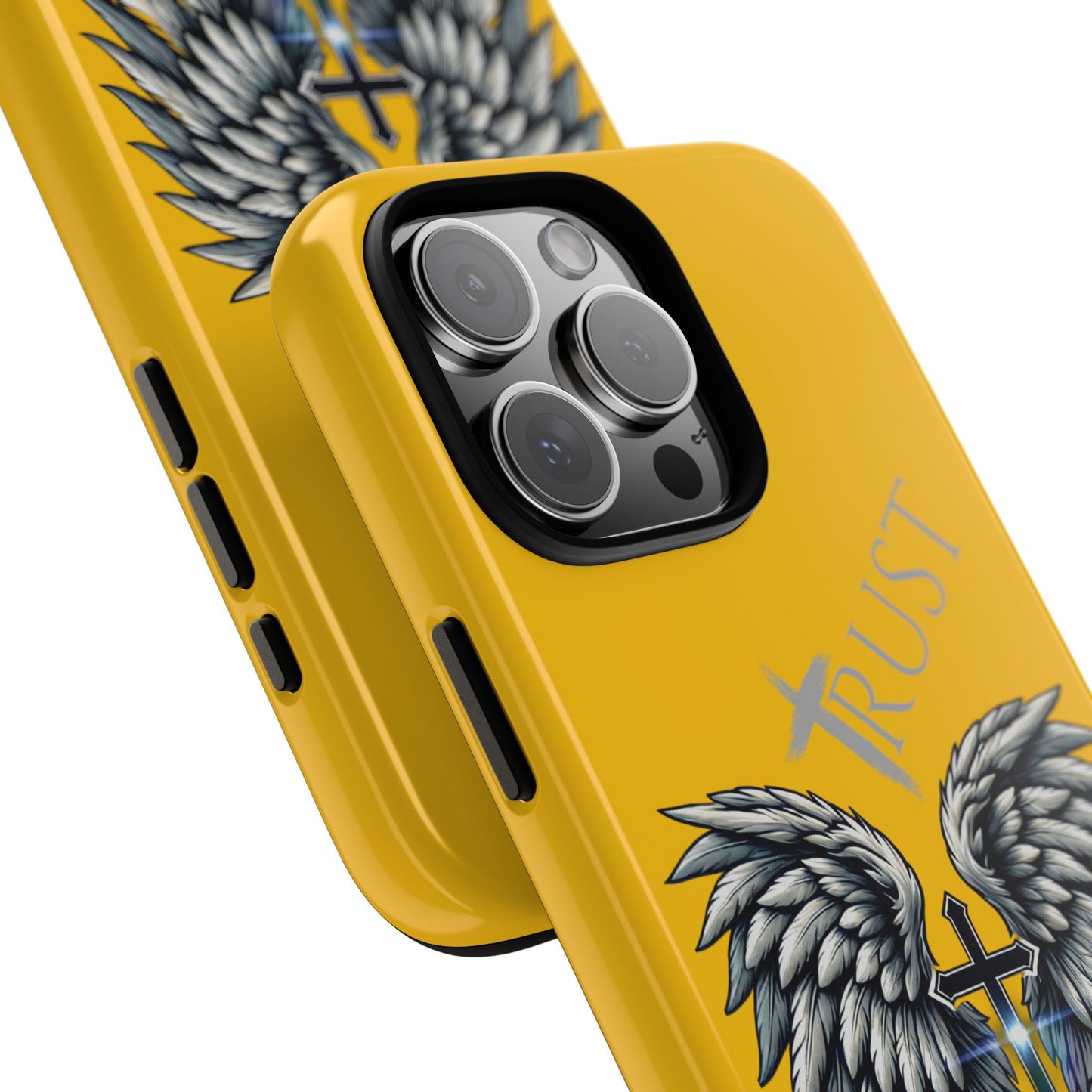 Wings Series Gold Phone Case - Trust, Psalm 91:4 Design, Inspirational Gift, Christian Accessories, Spiritual Protection, Encouragement