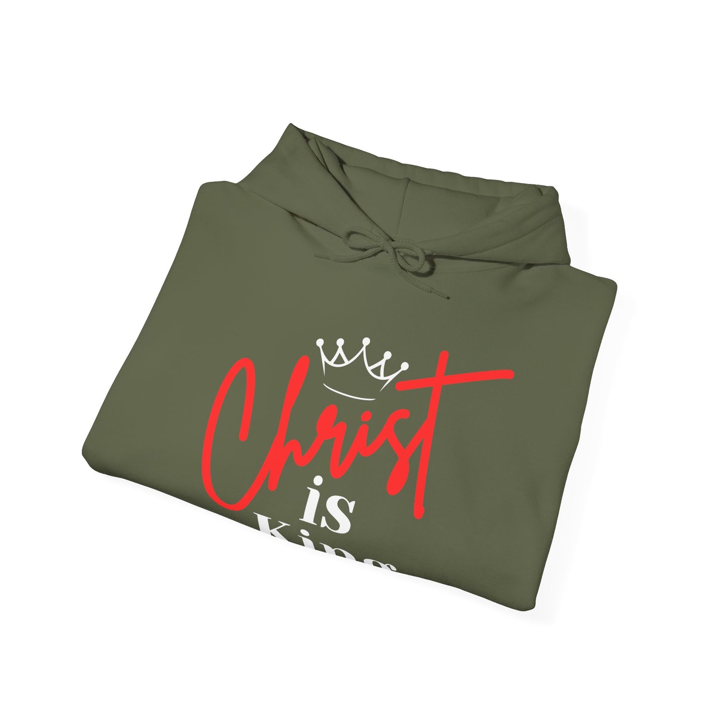 CHRIST IS KING (White Letters) Unisex Hoodie Sweatshirt, Heavy Blend Pullover, Gift for Him/Her, Cozy Winter Apparel, Religious Clothing