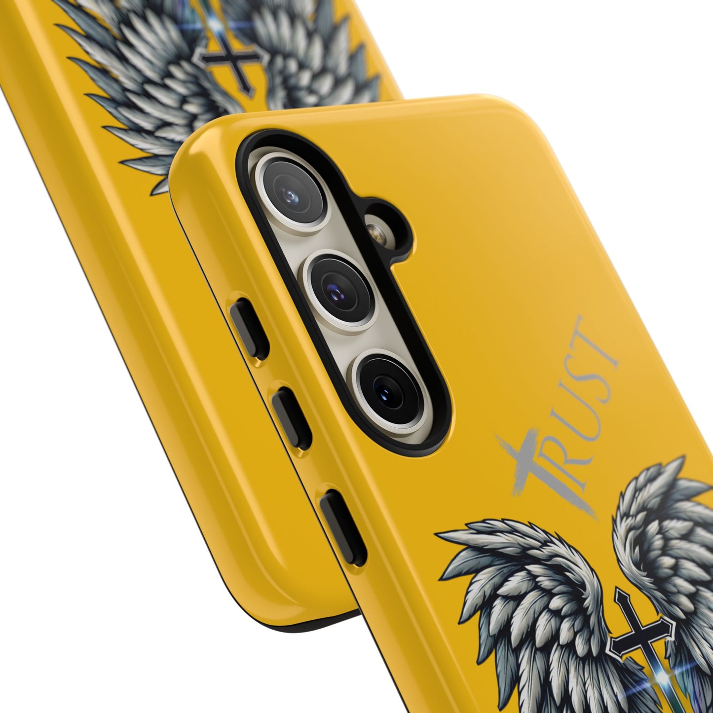 Wings Series Gold Phone Case - Trust, Psalm 91:4 Design, Inspirational Gift, Christian Accessories, Spiritual Protection, Encouragement