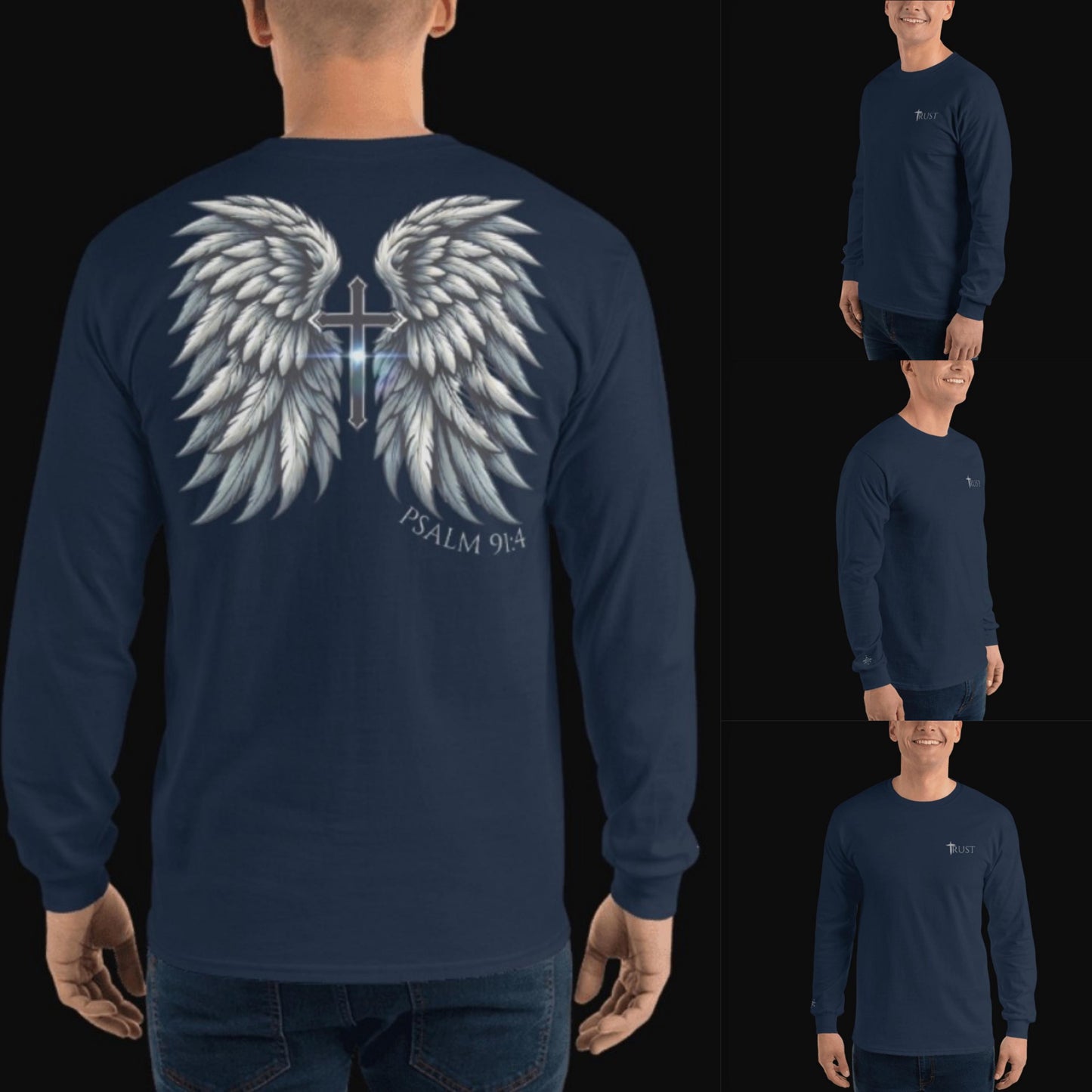TRUST - Wings Series Unisex Long Sleeve Shirt, Angel Wings Tee, Christian Apparel, Christian Wear