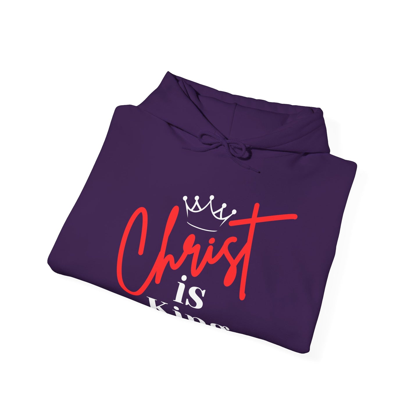 CHRIST IS KING (White Letters) Unisex Hoodie Sweatshirt, Heavy Blend Pullover, Gift for Him/Her, Cozy Winter Apparel, Religious Clothing