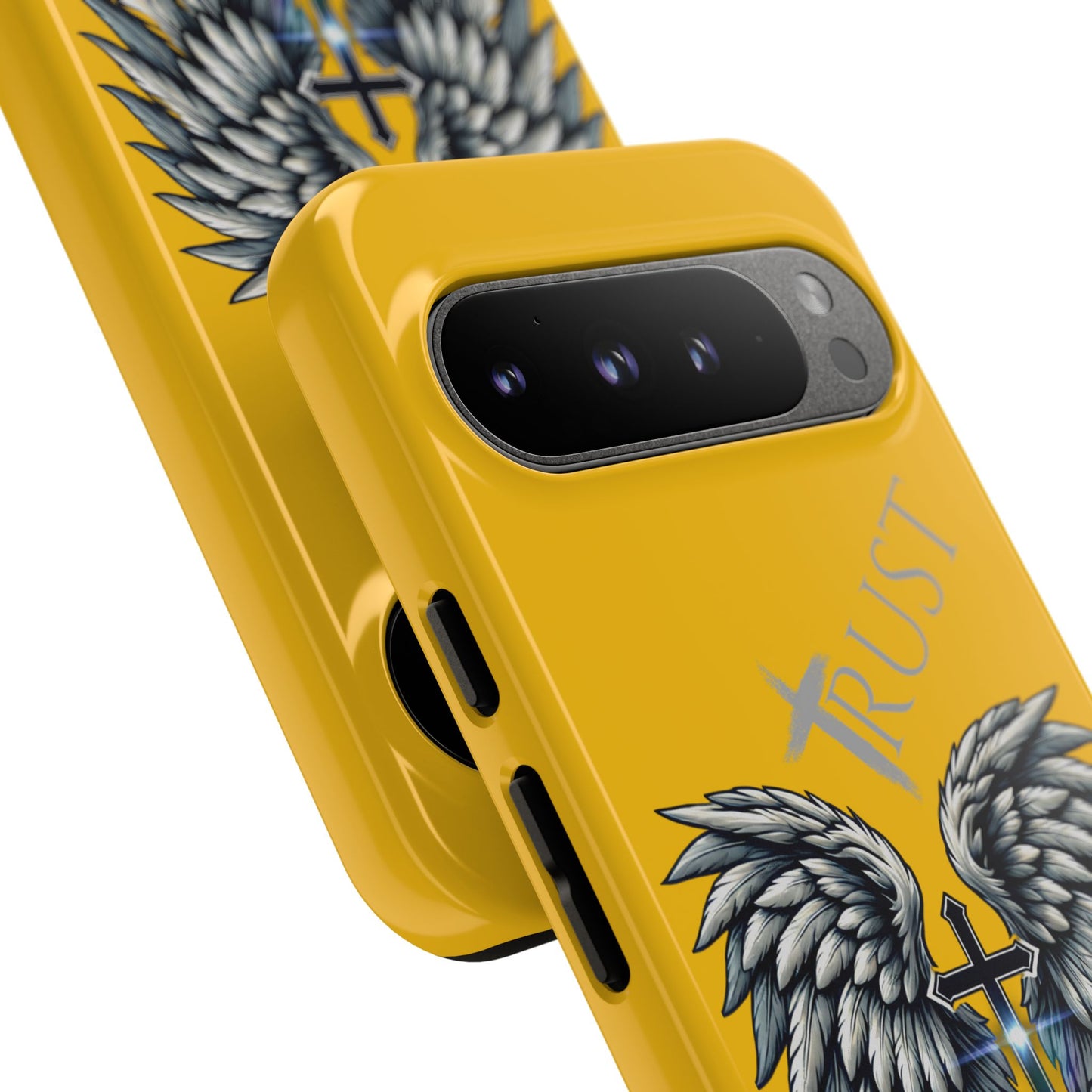 Wings Series Gold Phone Case - Trust, Psalm 91:4 Design, Inspirational Gift, Christian Accessories, Spiritual Protection, Encouragement