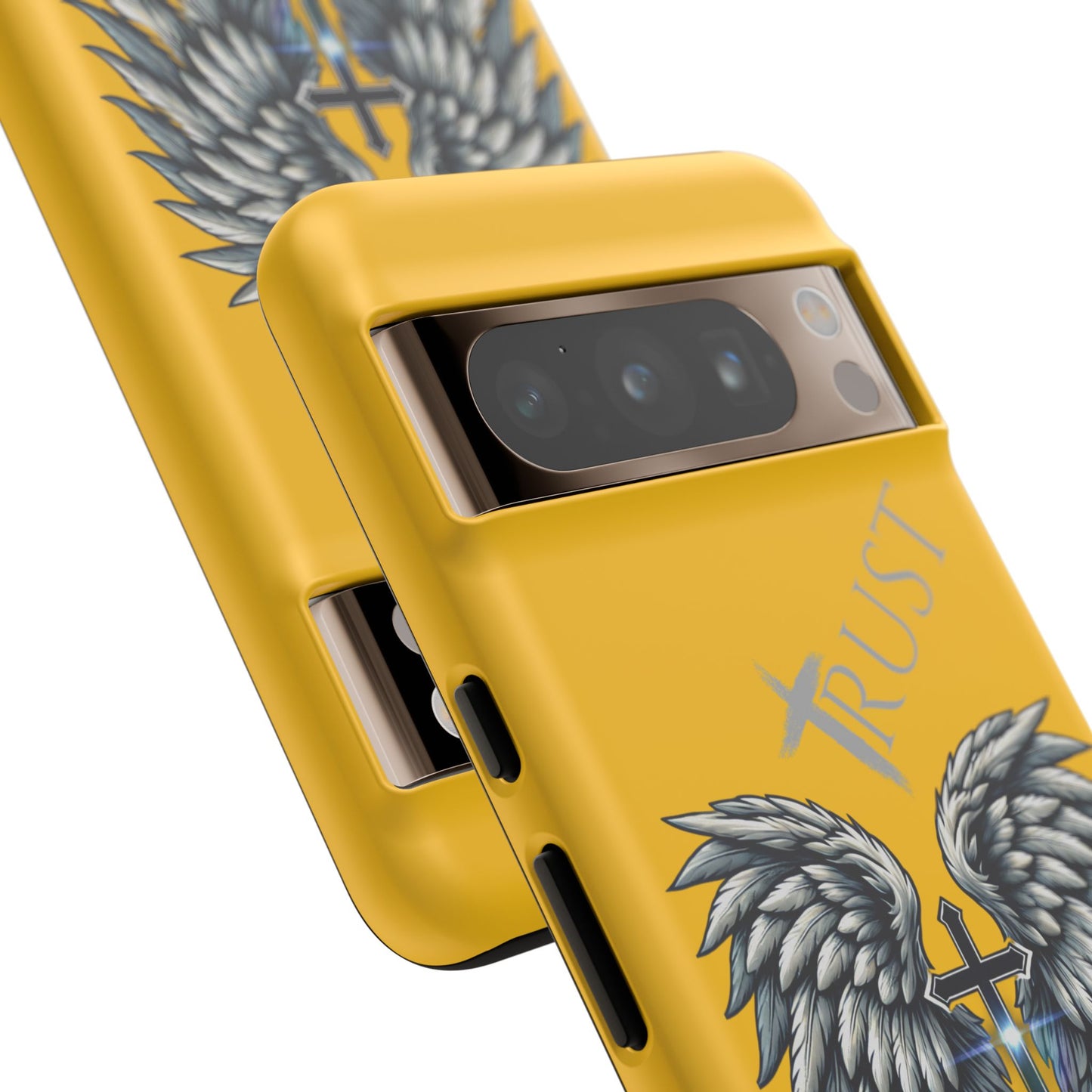 Wings Series Gold Phone Case - Trust, Psalm 91:4 Design, Inspirational Gift, Christian Accessories, Spiritual Protection, Encouragement