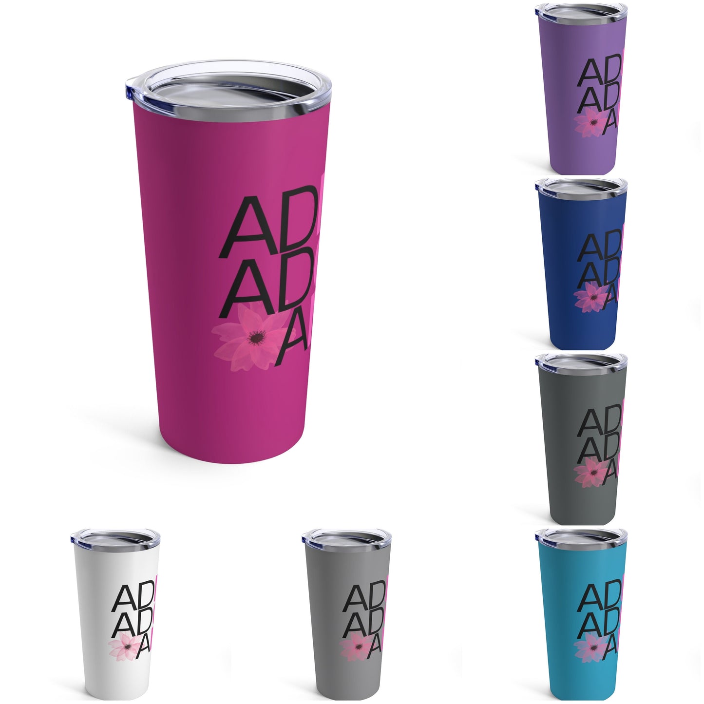 Mom Admired Adored Amazin' Tumbler 20oz, Various Colors, Gift for Mom; Mom Tumbler, Mother's Day Gift
