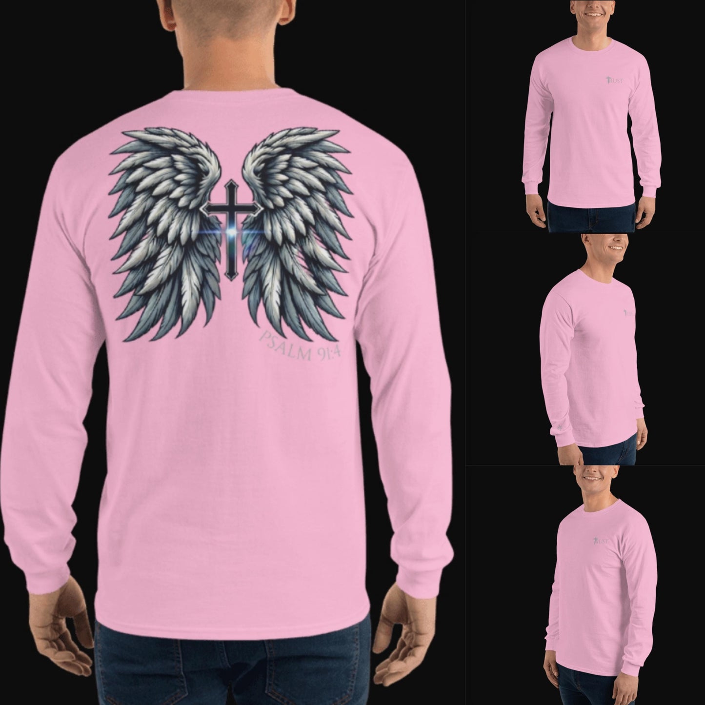 TRUST - Wings Series Unisex Long Sleeve Shirt, Angel Wings Tee, Christian Apparel, Christian Wear