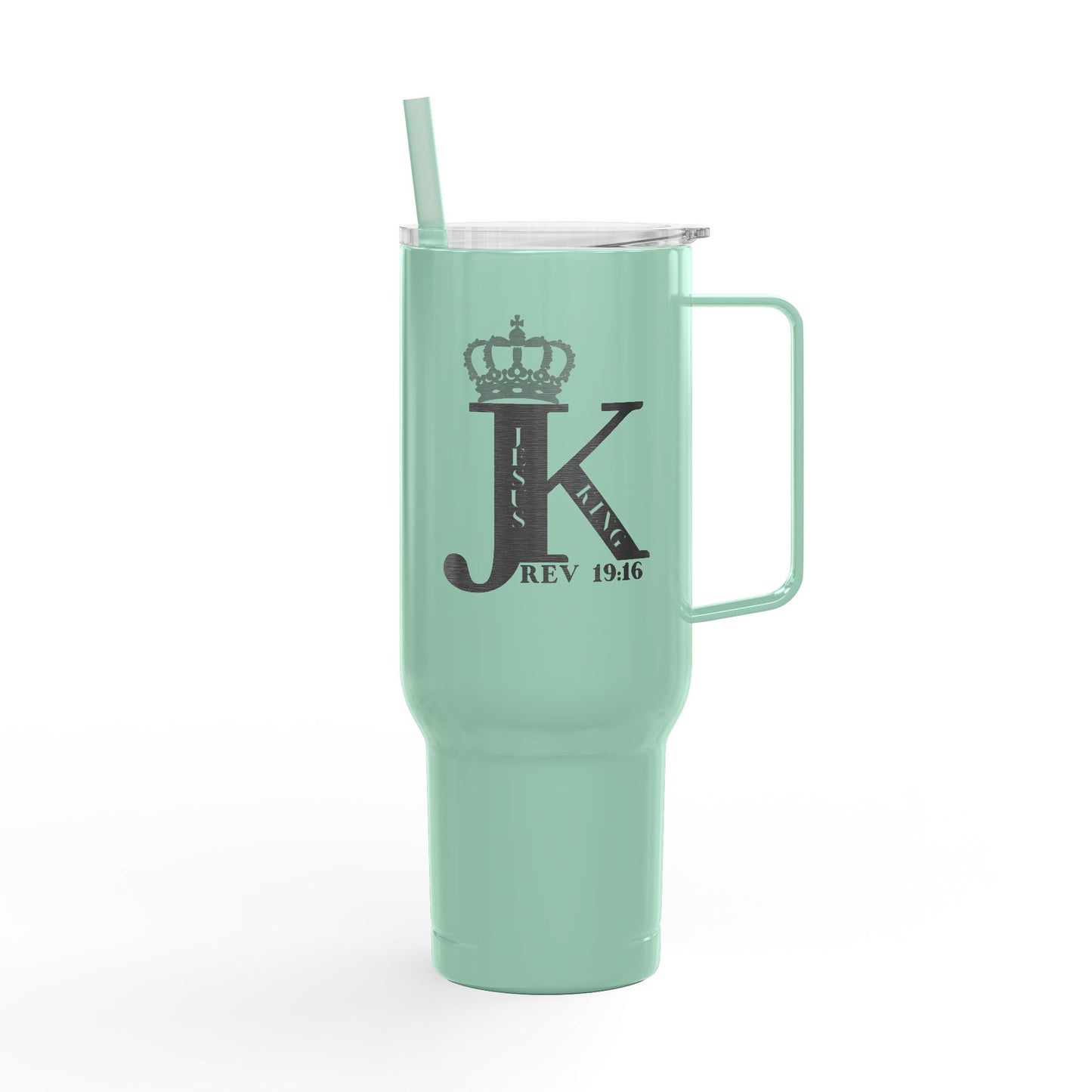 Jesus King Insulated Tumbler, Travel Mug, 40oz Drinkware, Engraved Gift