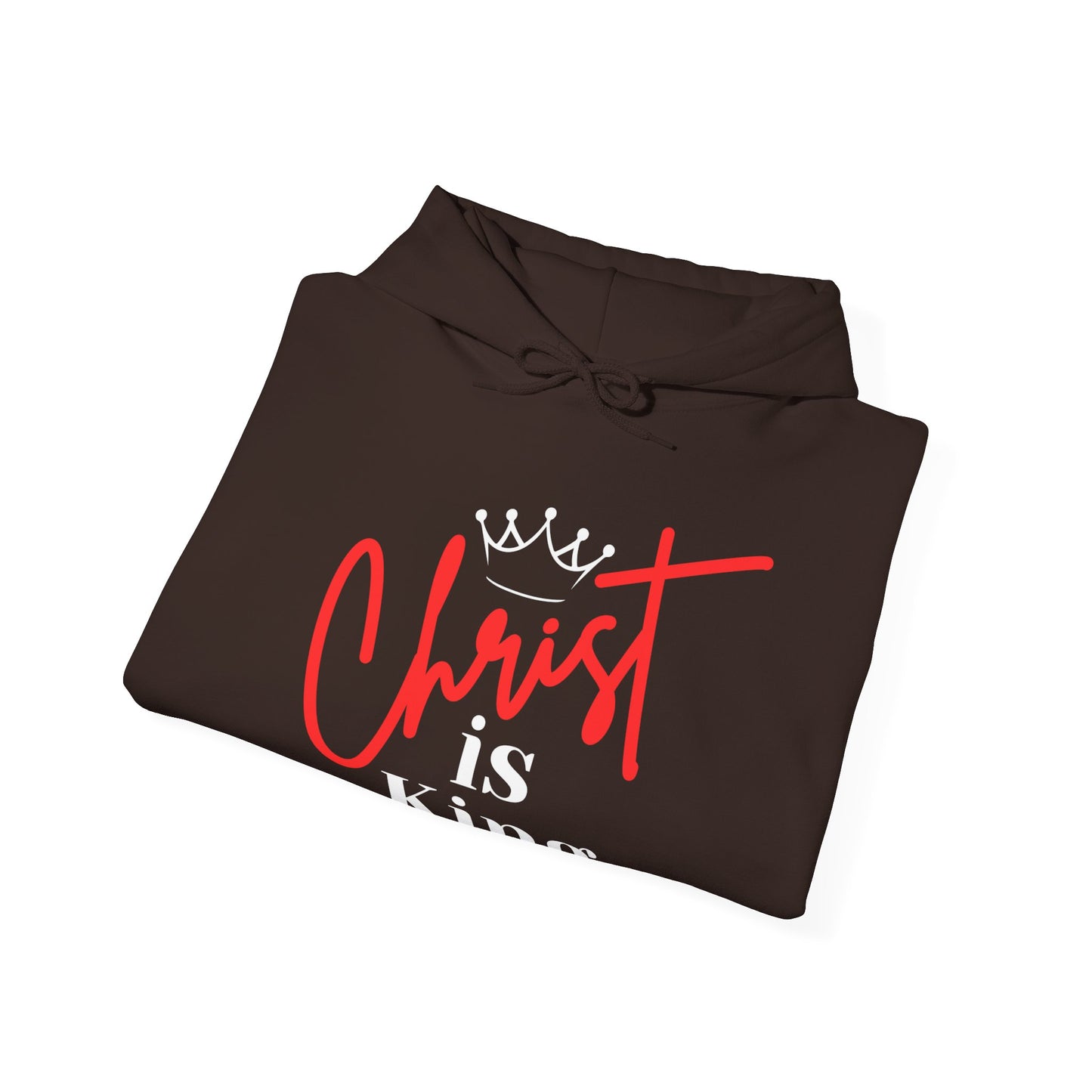 CHRIST IS KING (White Letters) Unisex Hoodie Sweatshirt, Heavy Blend Pullover, Gift for Him/Her, Cozy Winter Apparel, Religious Clothing