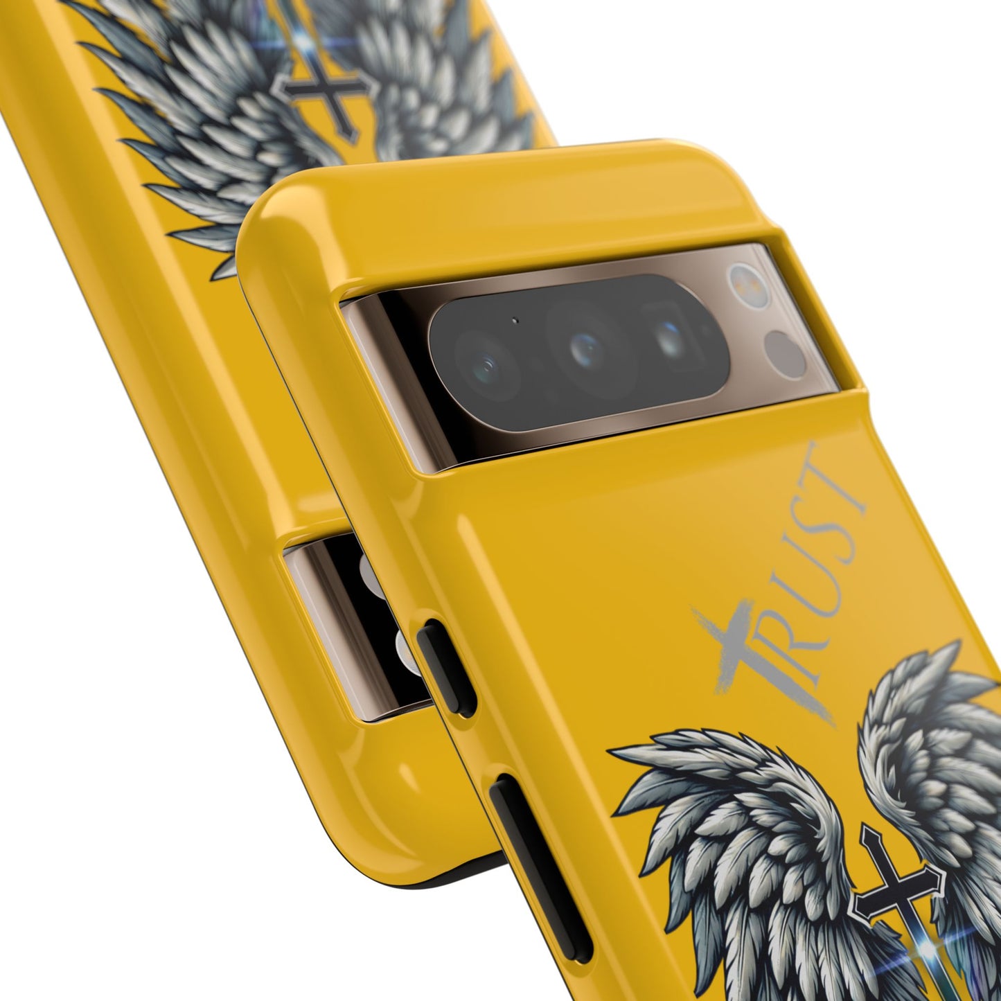 Wings Series Gold Phone Case - Trust, Psalm 91:4 Design, Inspirational Gift, Christian Accessories, Spiritual Protection, Encouragement