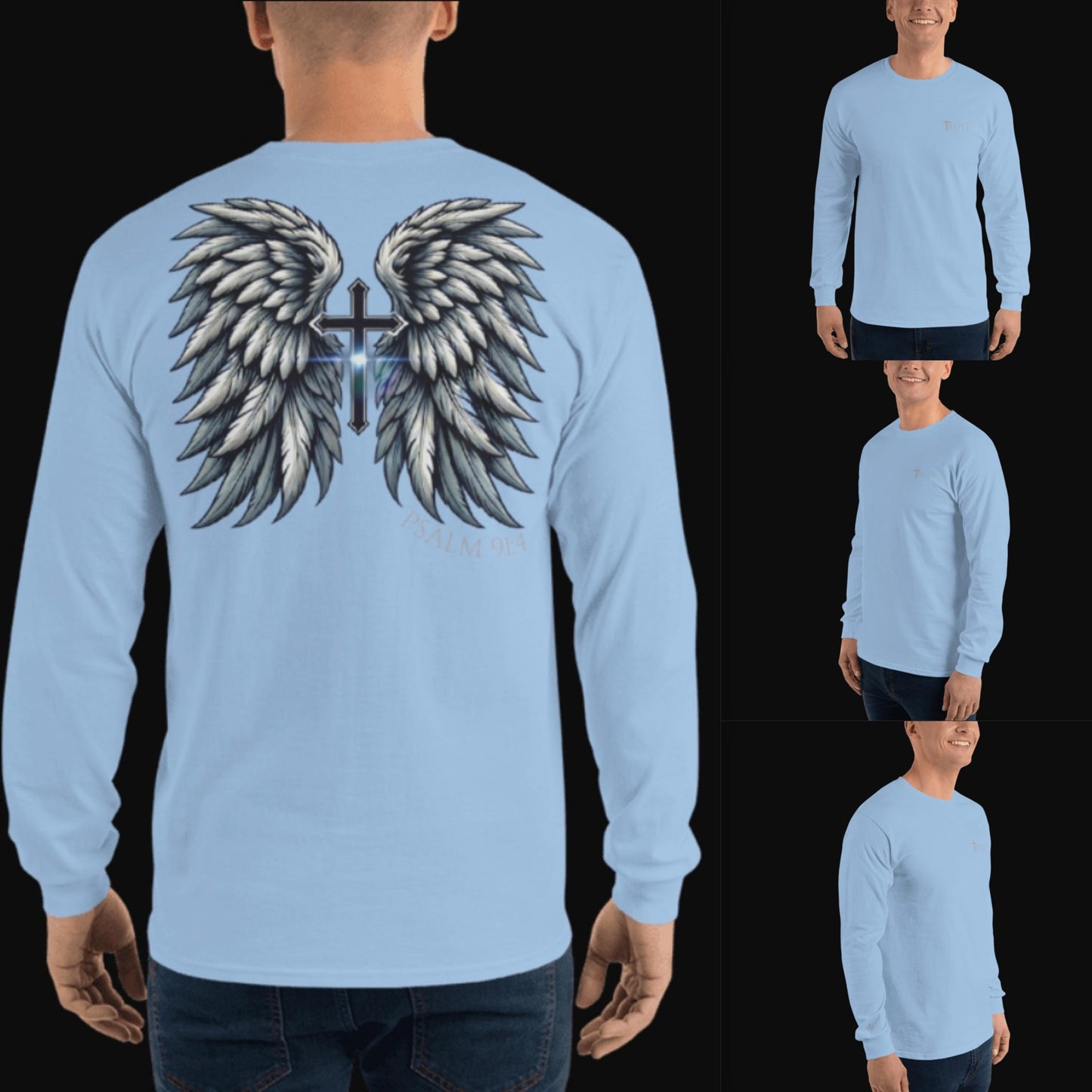 TRUST - Wings Series Unisex Long Sleeve Shirt, Angel Wings Tee, Christian Apparel, Christian Wear