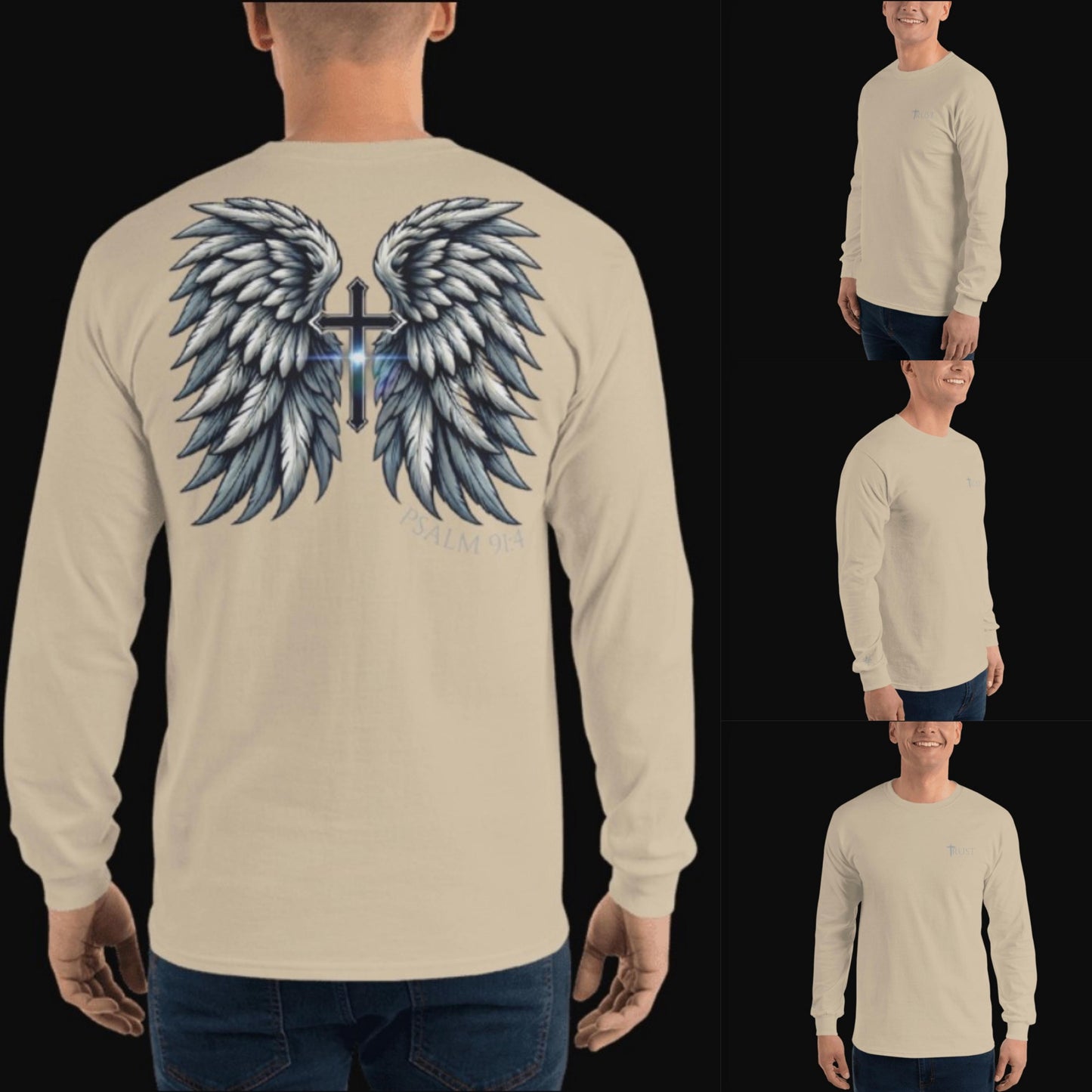 TRUST - Wings Series Unisex Long Sleeve Shirt, Angel Wings Tee, Christian Apparel, Christian Wear