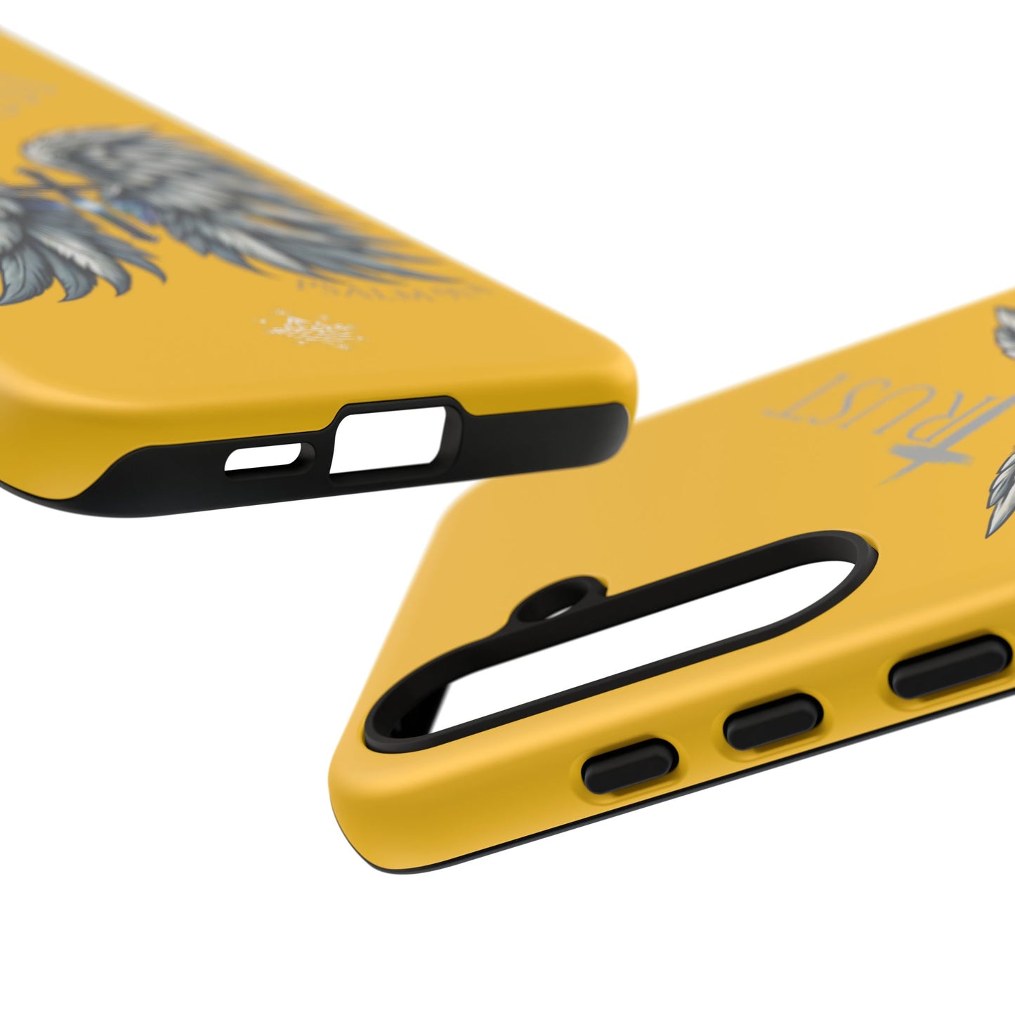 Wings Series Gold Phone Case - Trust, Psalm 91:4 Design, Inspirational Gift, Christian Accessories, Spiritual Protection, Encouragement