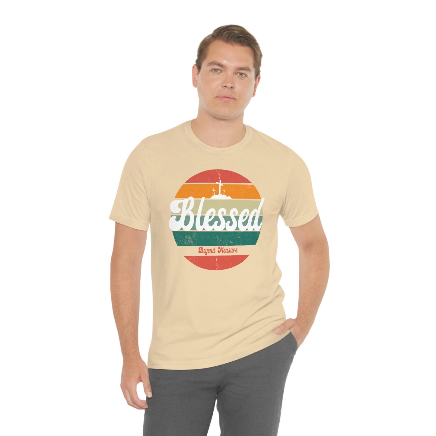 Blessed Beyond Measure Tee, Blessed Tee, Bless Beyond Measure, Christian Apparel, Christian Tee, Blessed Tee, Unisex Jersey Short Sleeve Tee