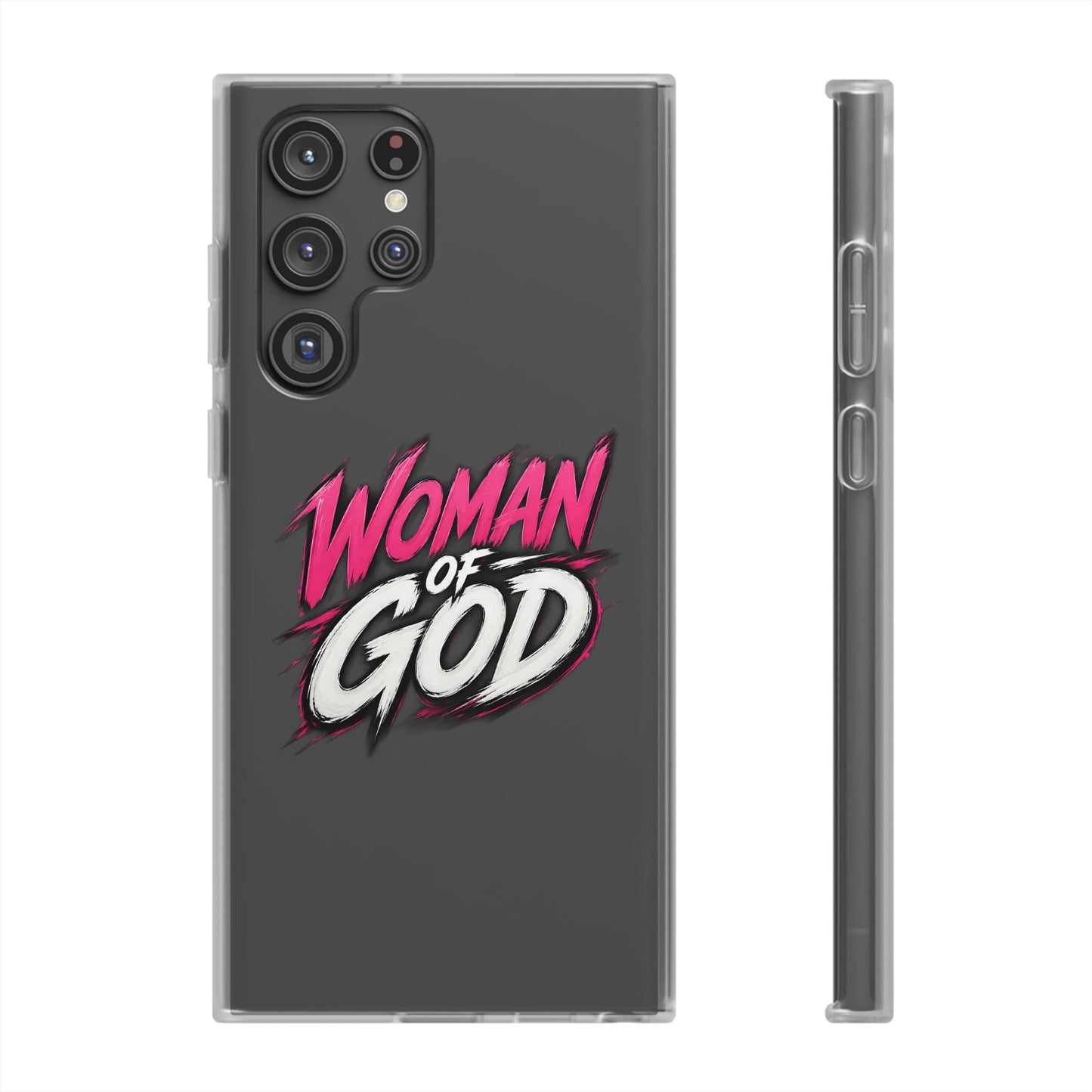 Woman of God phone case | Flexi Case, Christian faith typography - Samsung