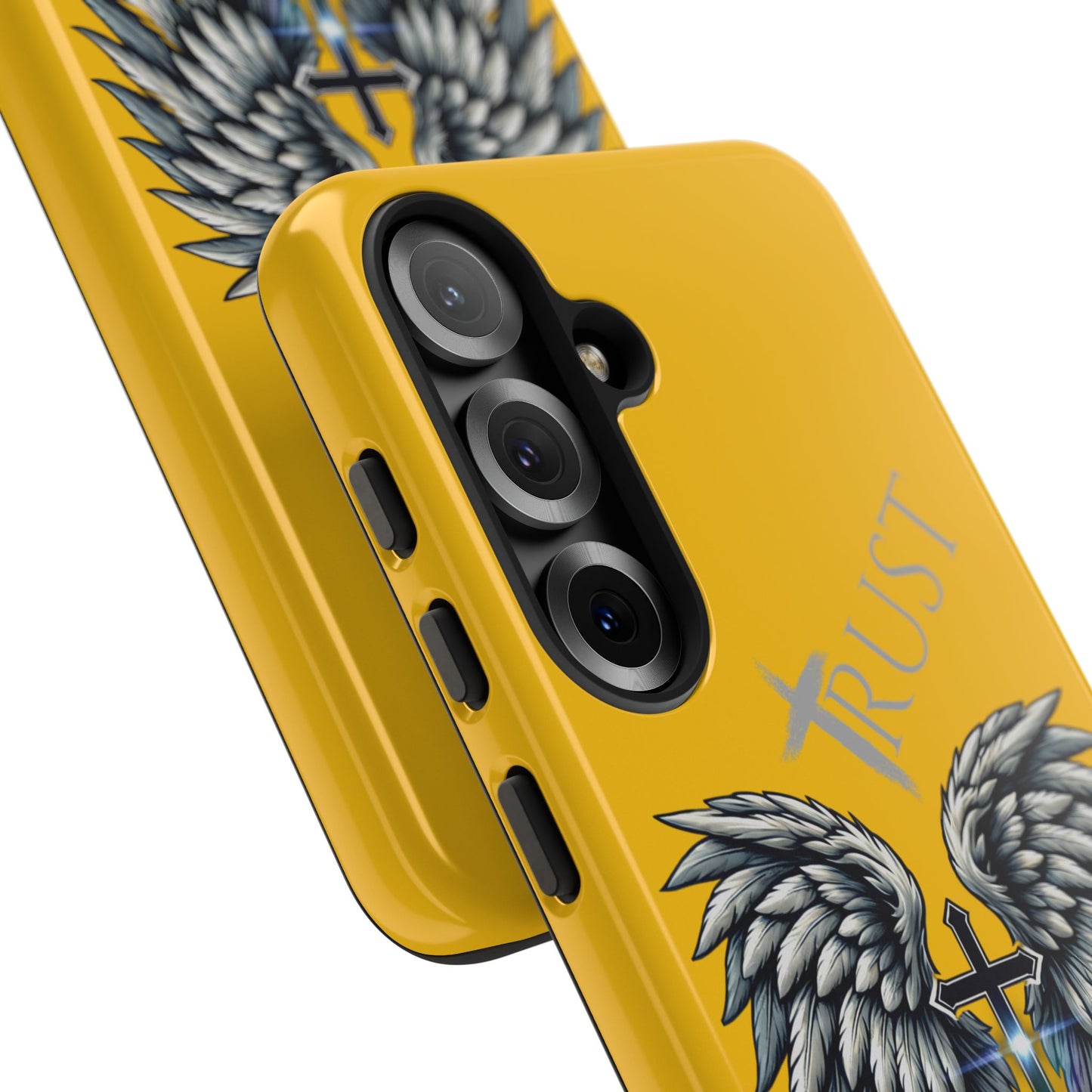 Wings Series Gold Phone Case - Trust, Psalm 91:4 Design, Inspirational Gift, Christian Accessories, Spiritual Protection, Encouragement