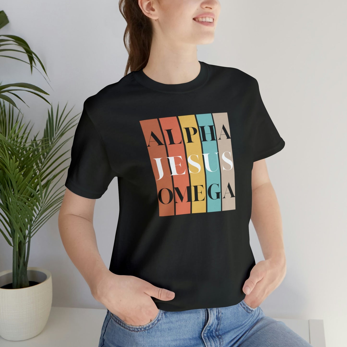 JESUS SHIRT, Apostolic Tshirt, Christian Apparel, Modern Minimalist Aesthetic Popular Trendy Crewneck Alpha Omega Shirt Cute Unisex Gift