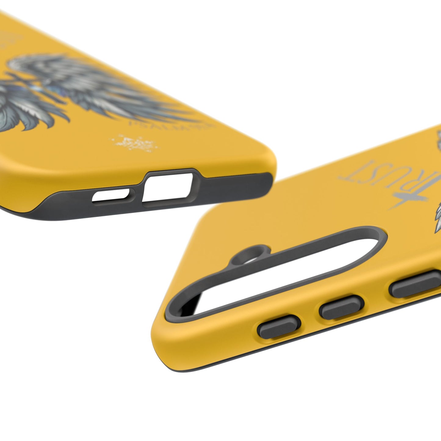 Wings Series Gold Phone Case - Trust, Psalm 91:4 Design, Inspirational Gift, Christian Accessories, Spiritual Protection, Encouragement