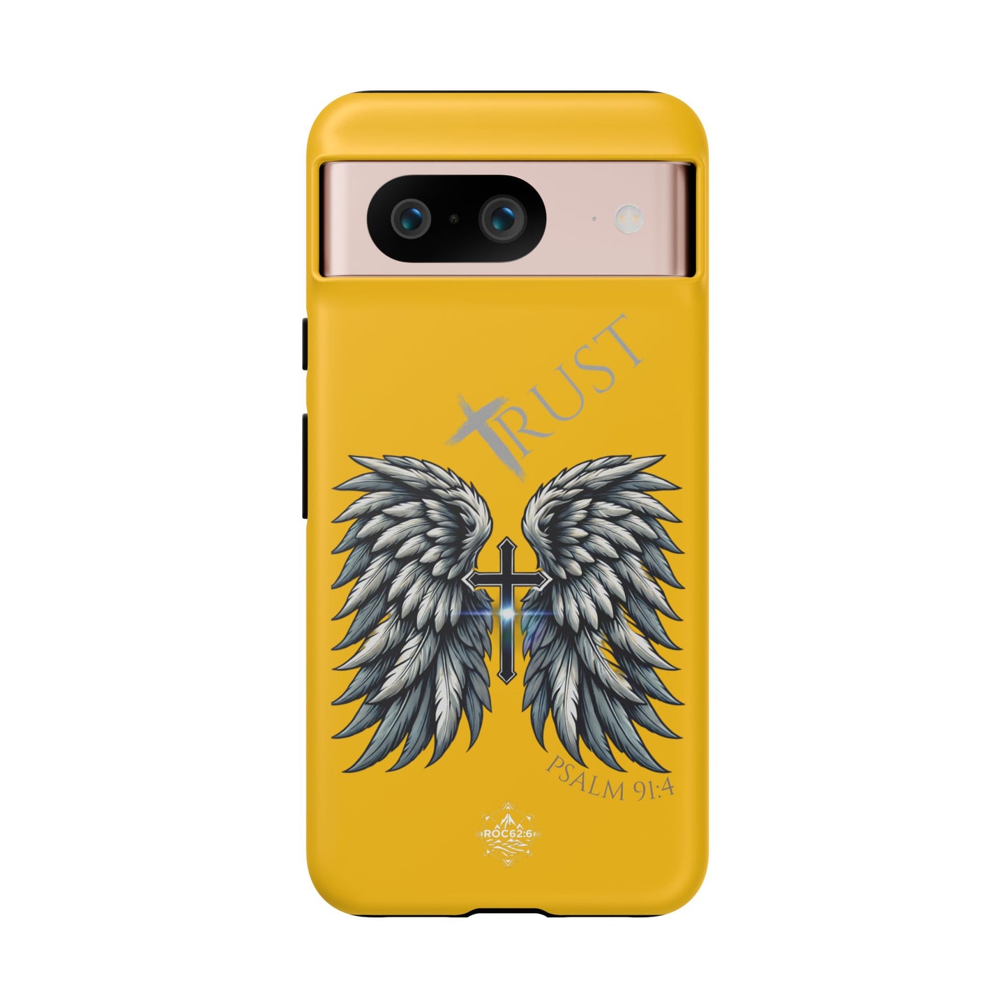 Wings Series Gold Phone Case - Trust, Psalm 91:4 Design, Inspirational Gift, Christian Accessories, Spiritual Protection, Encouragement