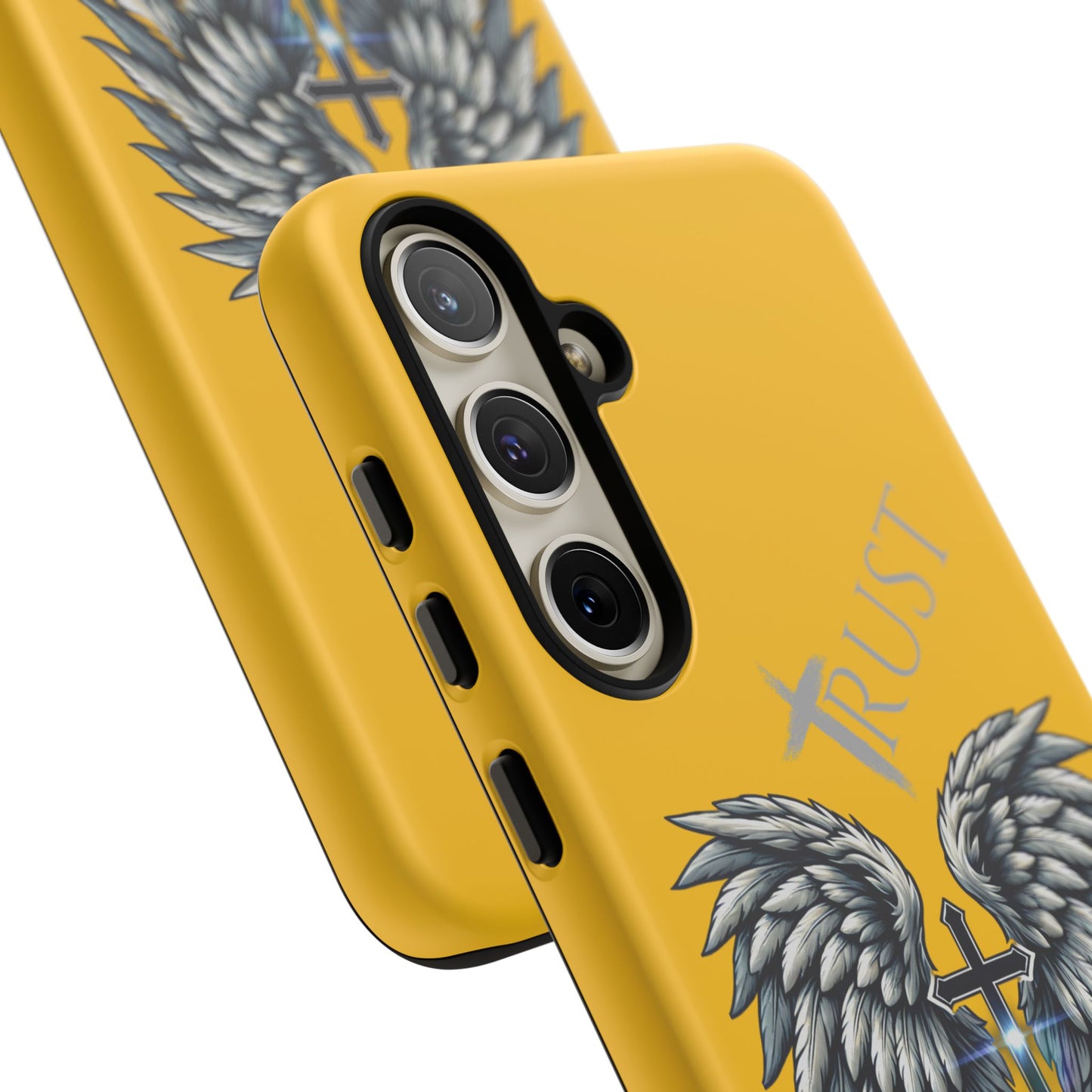 Wings Series Gold Phone Case - Trust, Psalm 91:4 Design, Inspirational Gift, Christian Accessories, Spiritual Protection, Encouragement