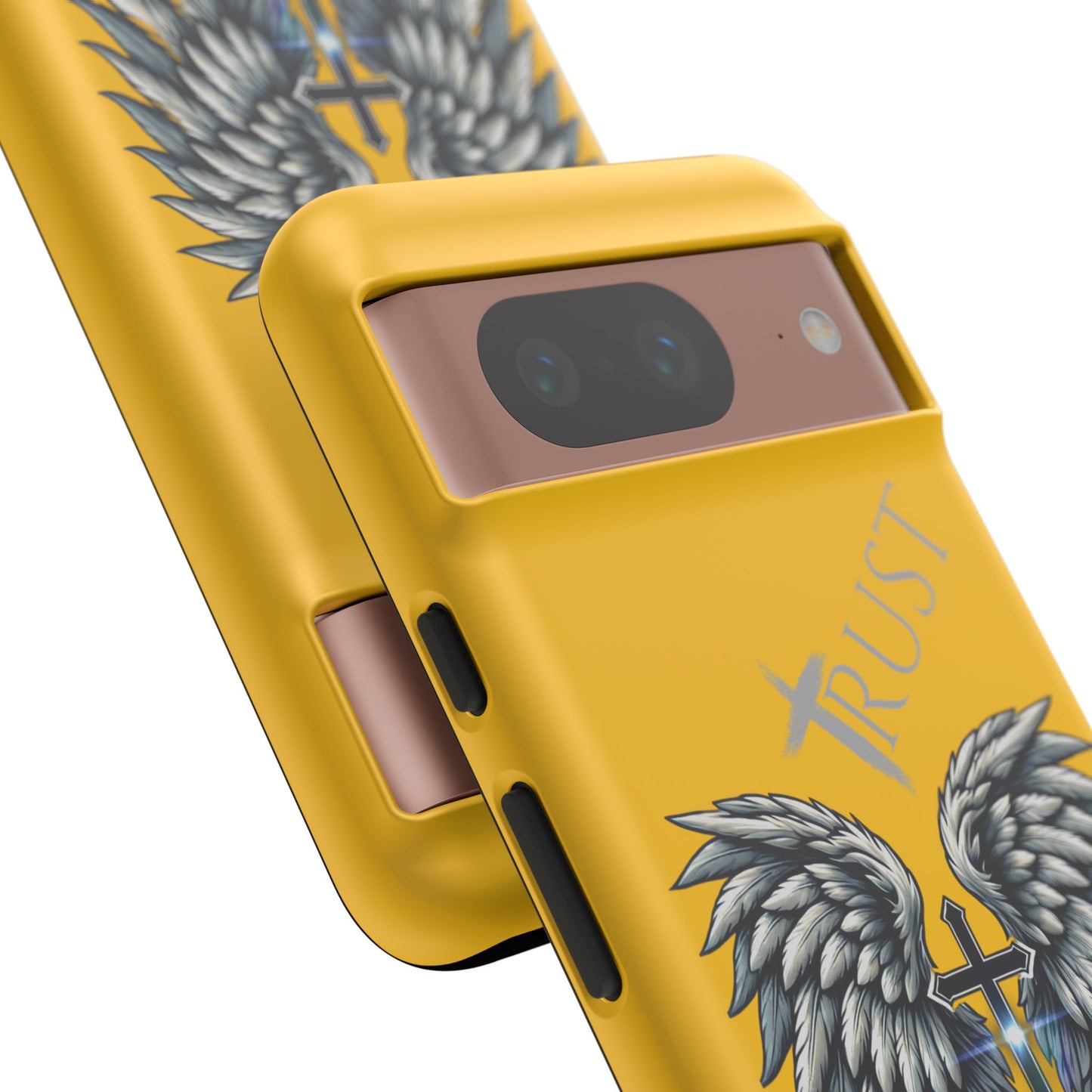 Wings Series Gold Phone Case - Trust, Psalm 91:4 Design, Inspirational Gift, Christian Accessories, Spiritual Protection, Encouragement