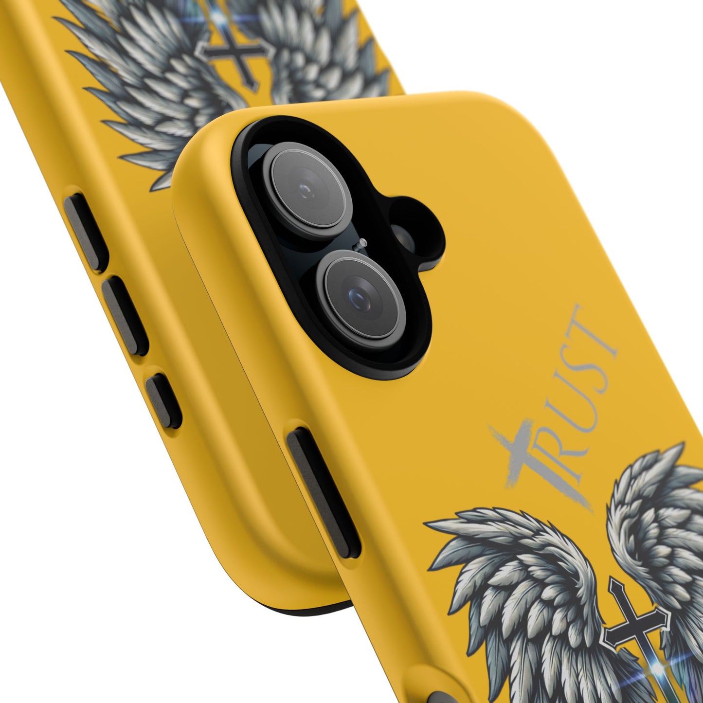 Wings Series Gold Phone Case - Trust, Psalm 91:4 Design, Inspirational Gift, Christian Accessories, Spiritual Protection, Encouragement