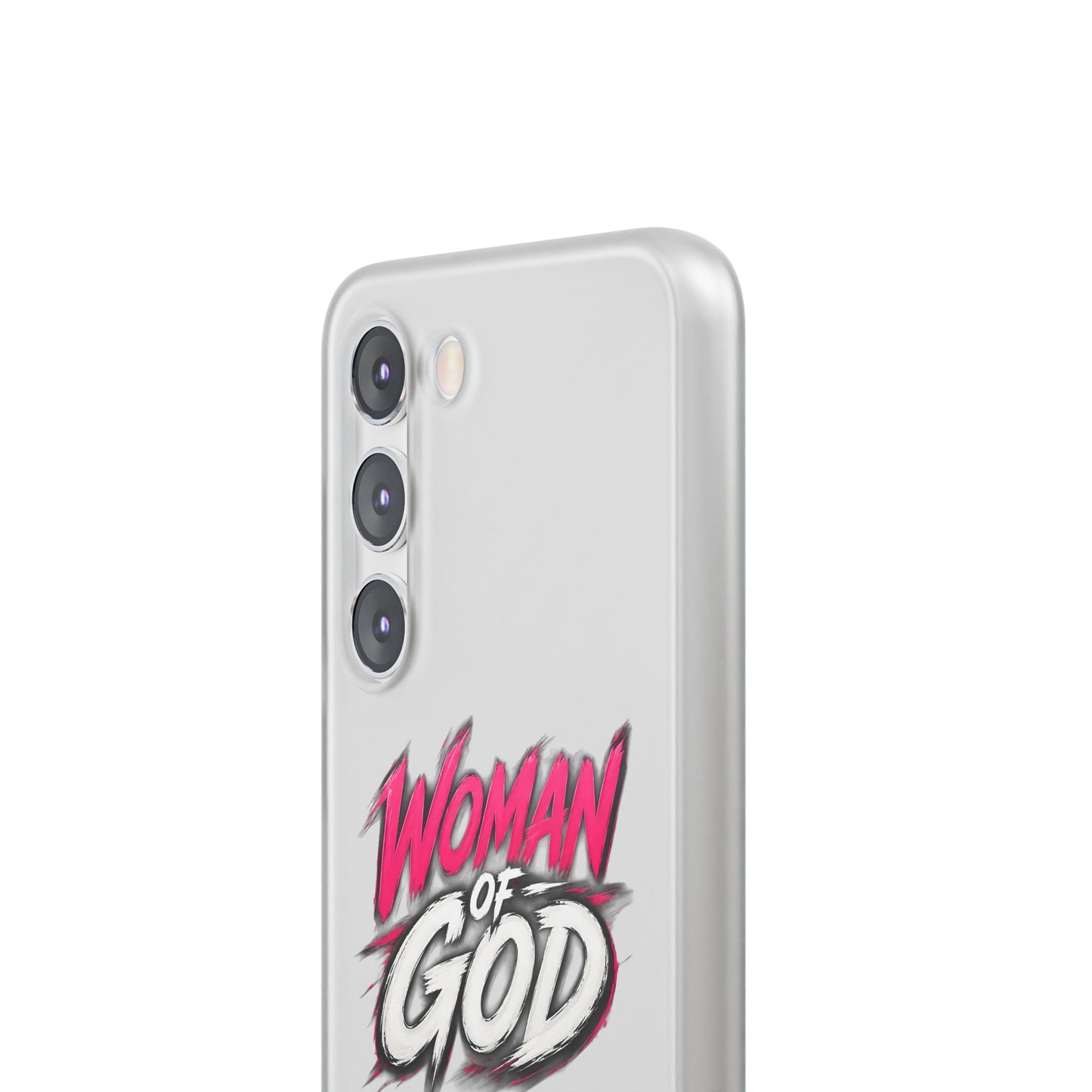 Woman of God phone case | Flexi Case, Christian faith typography - Samsung
