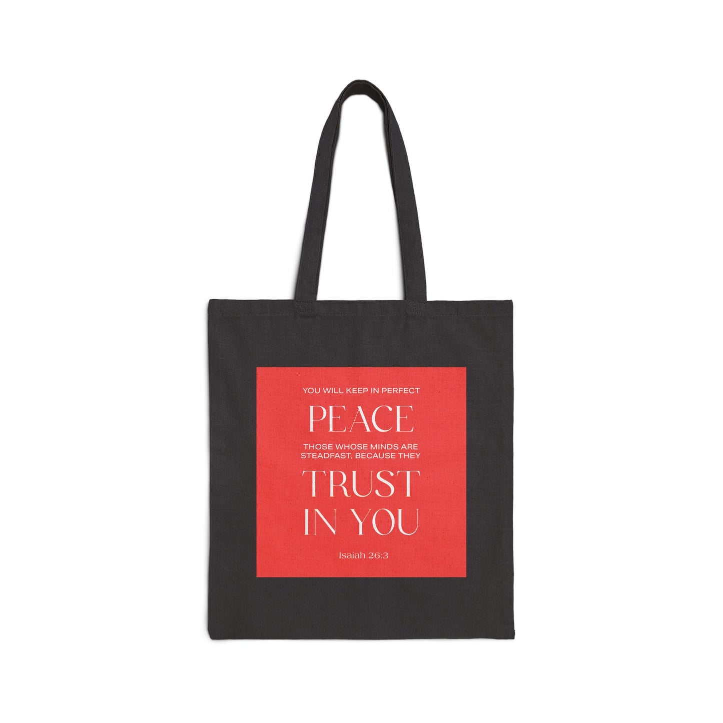 Isaiah 26:3 Tote Bag, Inspirational Cotton Canvas Tote Bag, Bible Verse Tote, Reusable Shopping Bag, Eco-Friendly Gift, Versatile Carryall