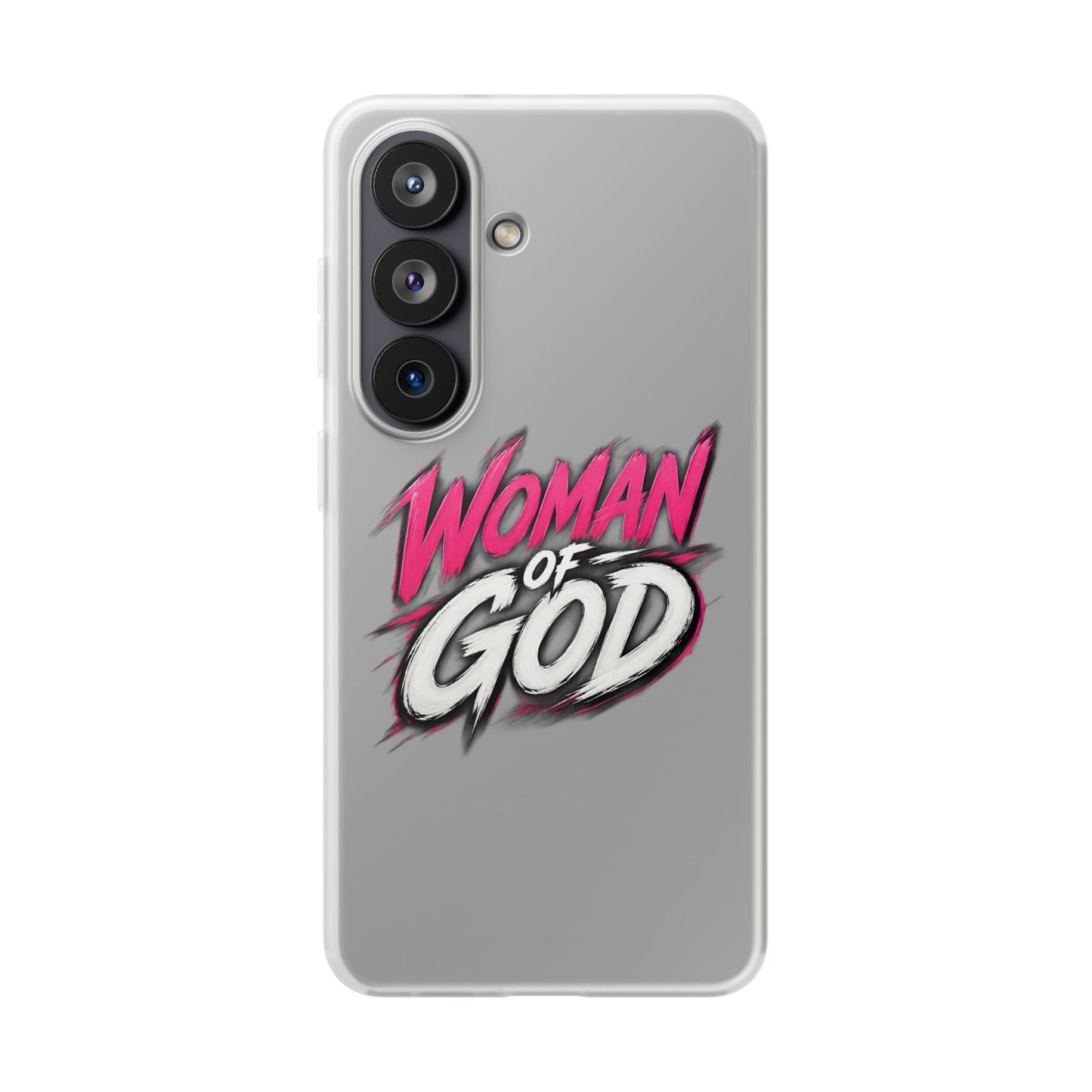 Woman of God phone case | Flexi Case, Christian faith typography - Samsung