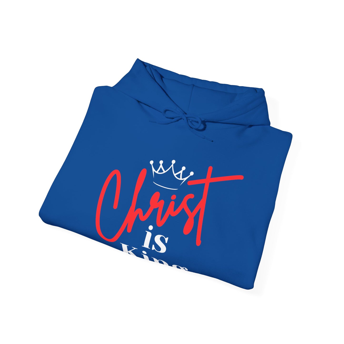 CHRIST IS KING (White Letters) Unisex Hoodie Sweatshirt, Heavy Blend Pullover, Gift for Him/Her, Cozy Winter Apparel, Religious Clothing