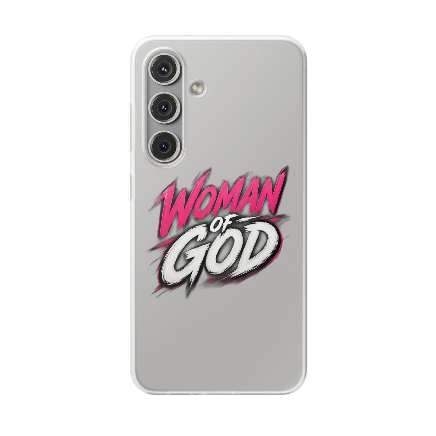 Woman of God phone case | Flexi Case, Christian faith typography - Samsung