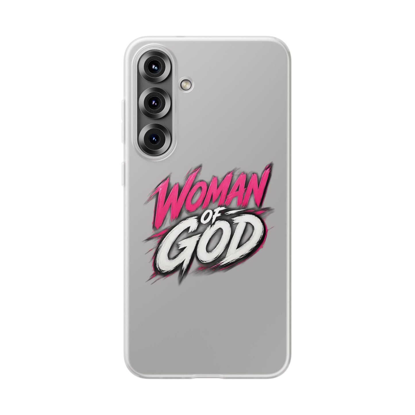 Woman of God phone case | Flexi Case, Christian faith typography - Samsung