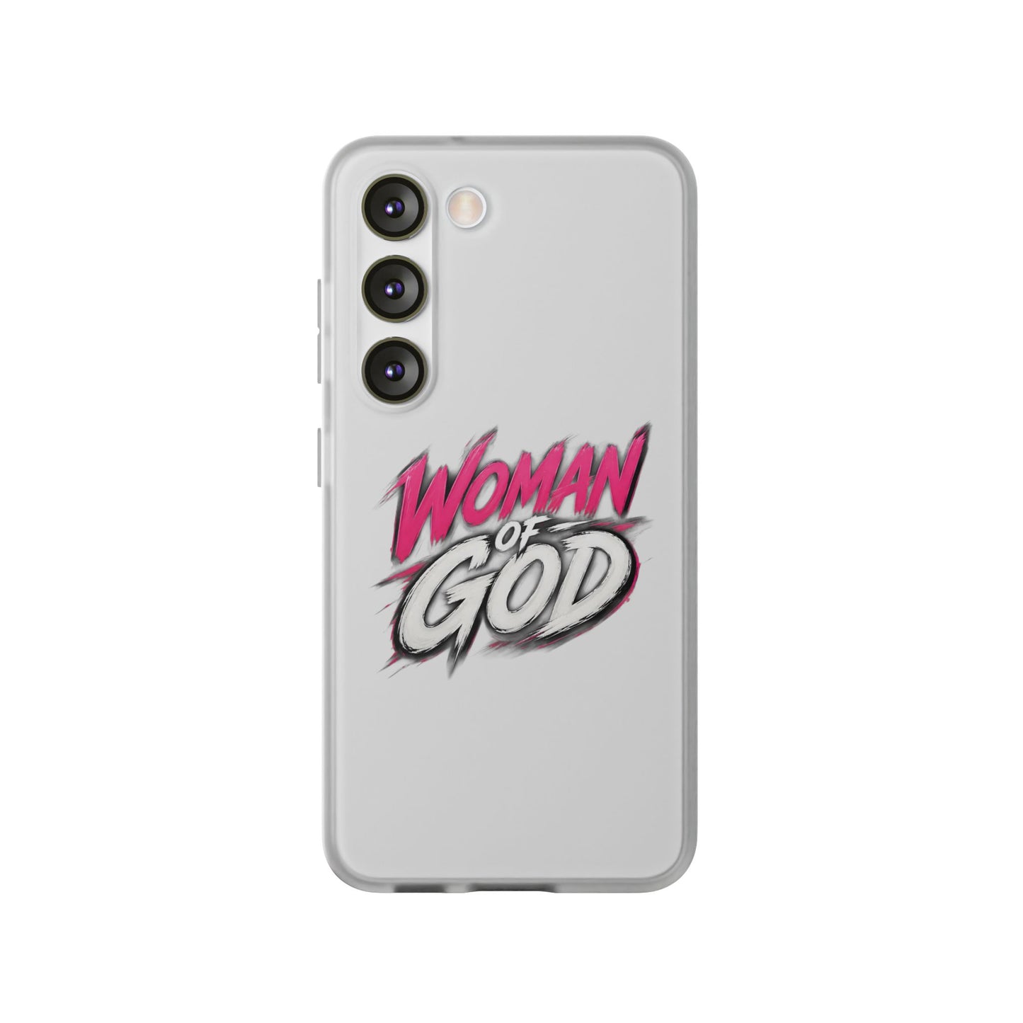Woman of God phone case | Flexi Case, Christian faith typography - Samsung