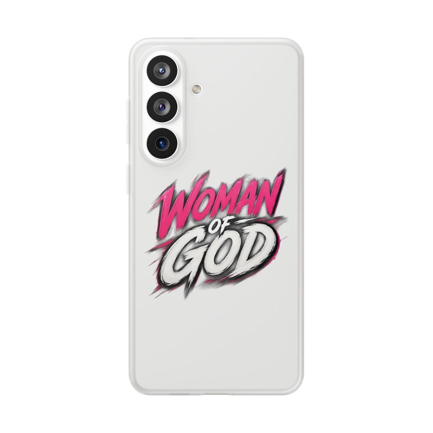 Woman of God phone case | Flexi Case, Christian faith typography - Samsung
