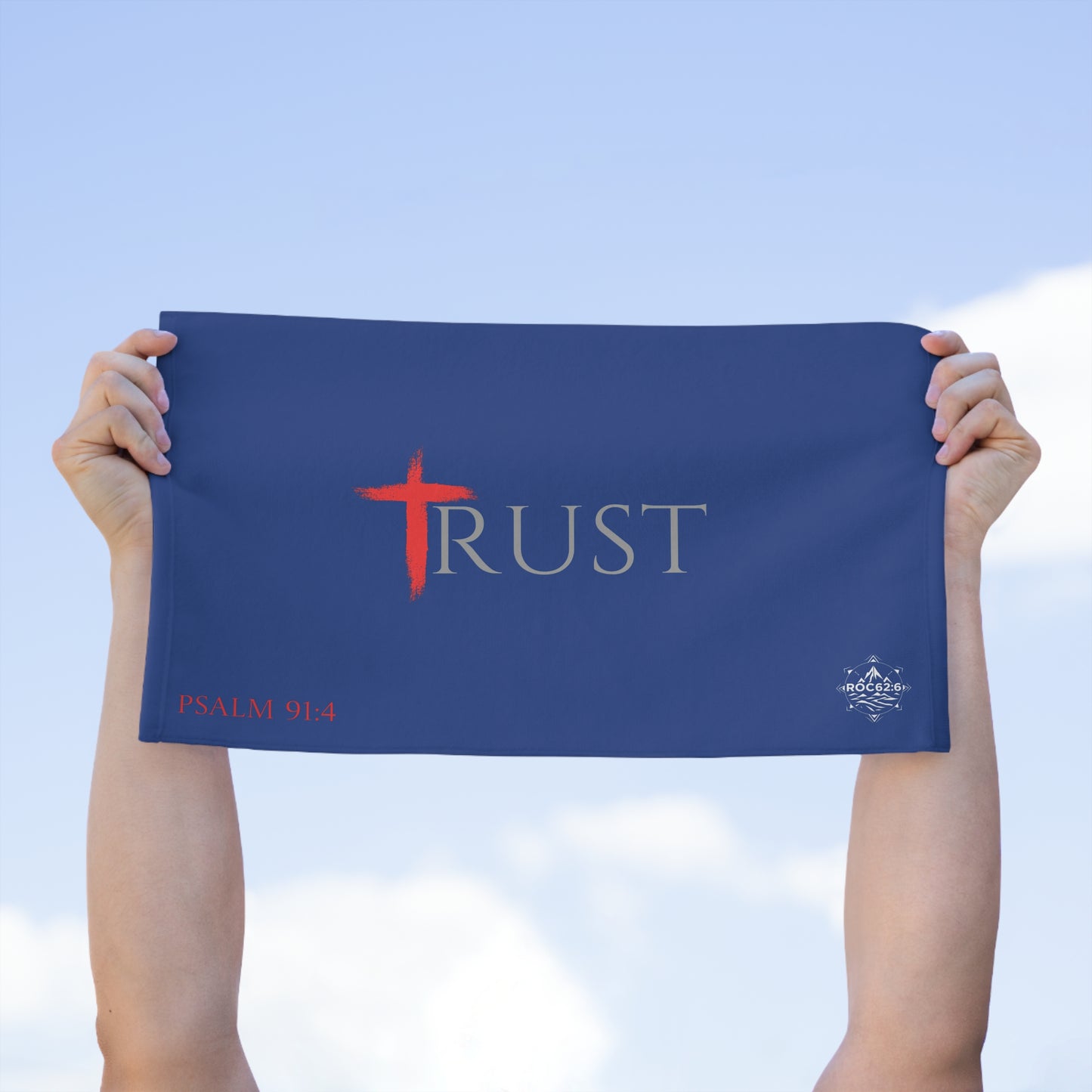 Trust Inspirational Rally Towel, Psalms 91:4 towel, Sports Towel, Church Fundraiser, Motivational Gift, Faith-Based Merch