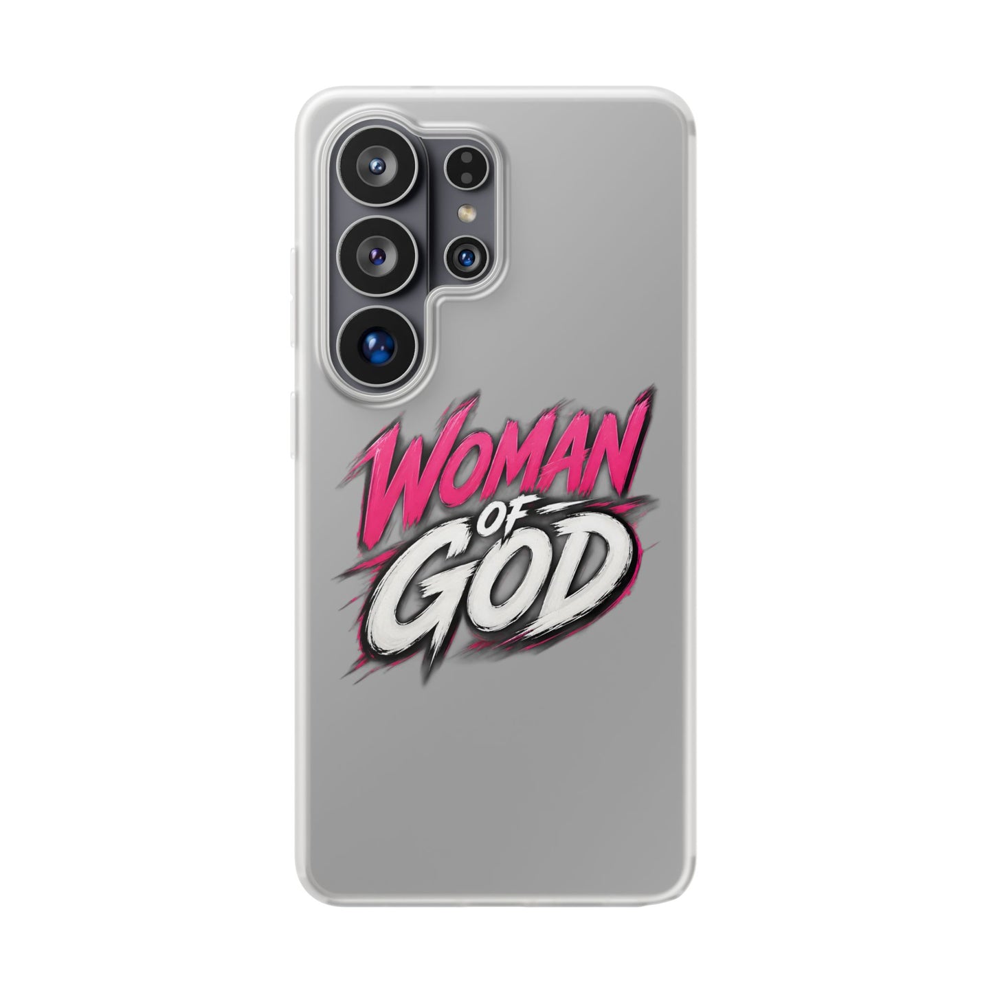 Woman of God phone case | Flexi Case, Christian faith typography - Samsung