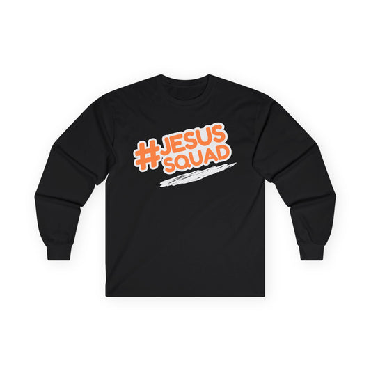 JESUS SQUAD Unisex Long Sleeve Tee, Faith and Pride Shirt, Religious Holiday Apparel, Almighty Kingdom Tee, Religious Pride Cotton Tee