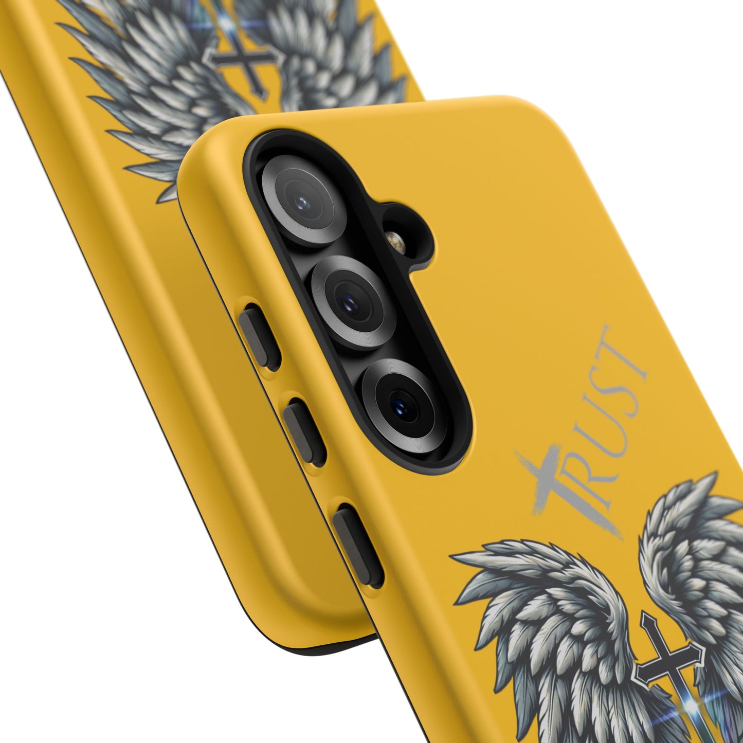 Wings Series Gold Phone Case - Trust, Psalm 91:4 Design, Inspirational Gift, Christian Accessories, Spiritual Protection, Encouragement