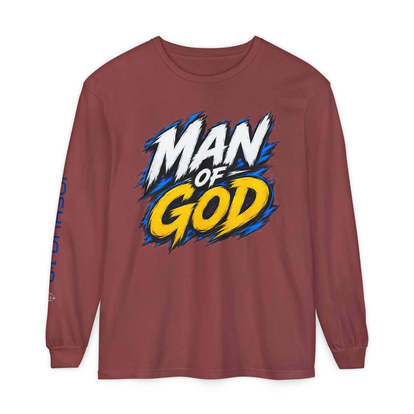 Man of God Graphic Long Sleeve Shirt | Christian Faith Message