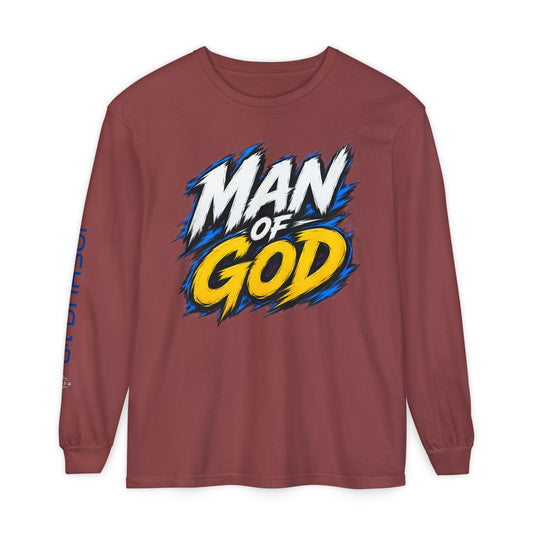 Man of God Graphic Long Sleeve Shirt | Christian Faith Message
