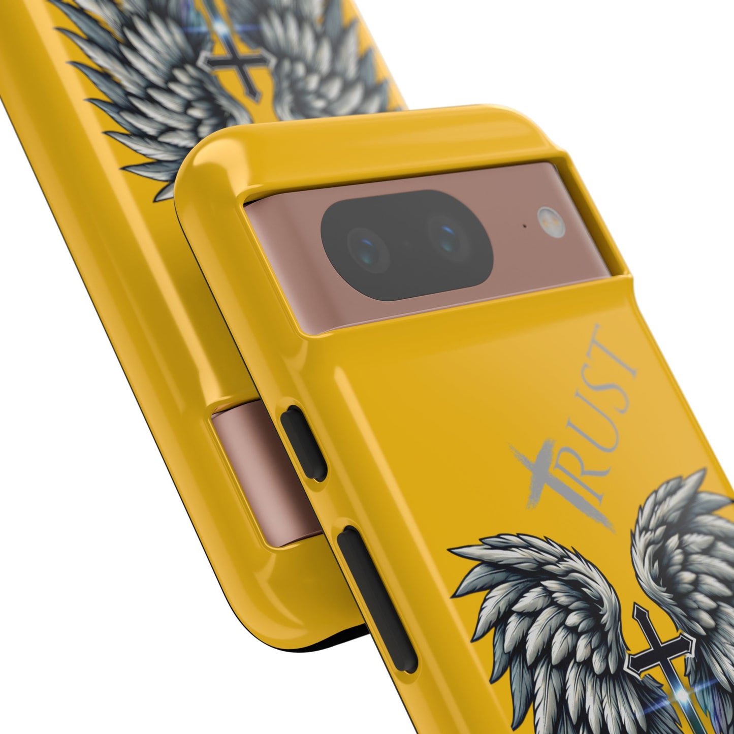 Wings Series Gold Phone Case - Trust, Psalm 91:4 Design, Inspirational Gift, Christian Accessories, Spiritual Protection, Encouragement