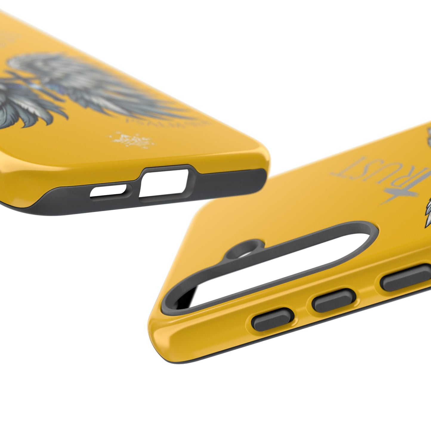 Wings Series Gold Phone Case - Trust, Psalm 91:4 Design, Inspirational Gift, Christian Accessories, Spiritual Protection, Encouragement