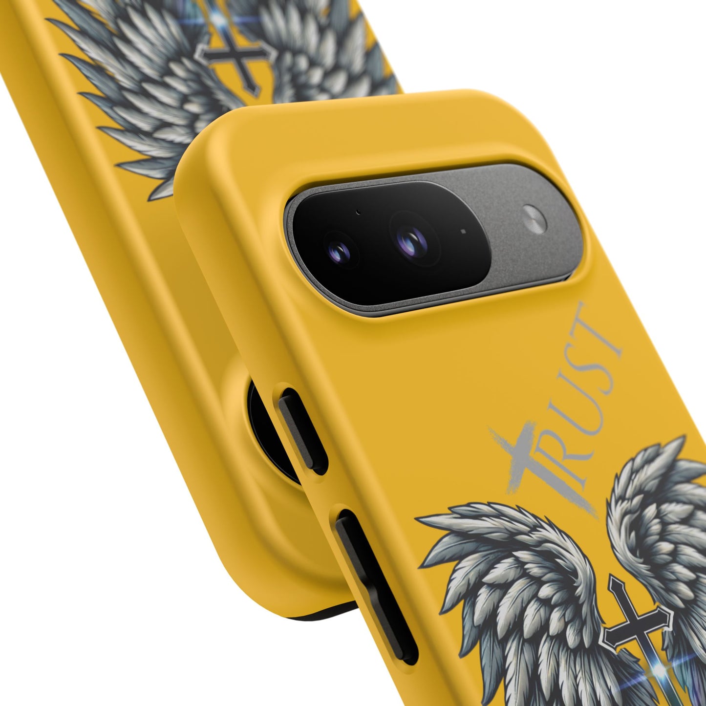 Wings Series Gold Phone Case - Trust, Psalm 91:4 Design, Inspirational Gift, Christian Accessories, Spiritual Protection, Encouragement