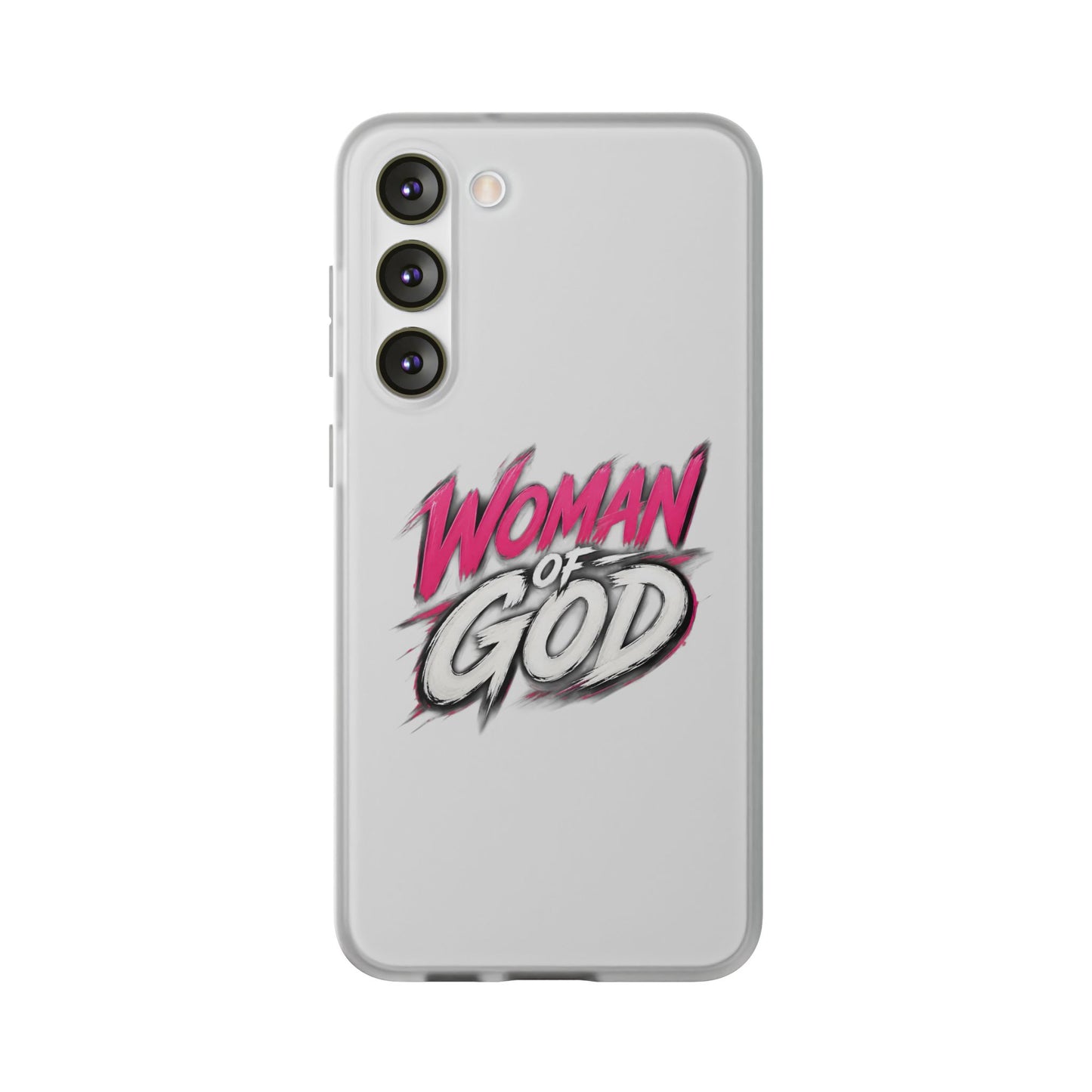 Woman of God phone case | Flexi Case, Christian faith typography - Samsung