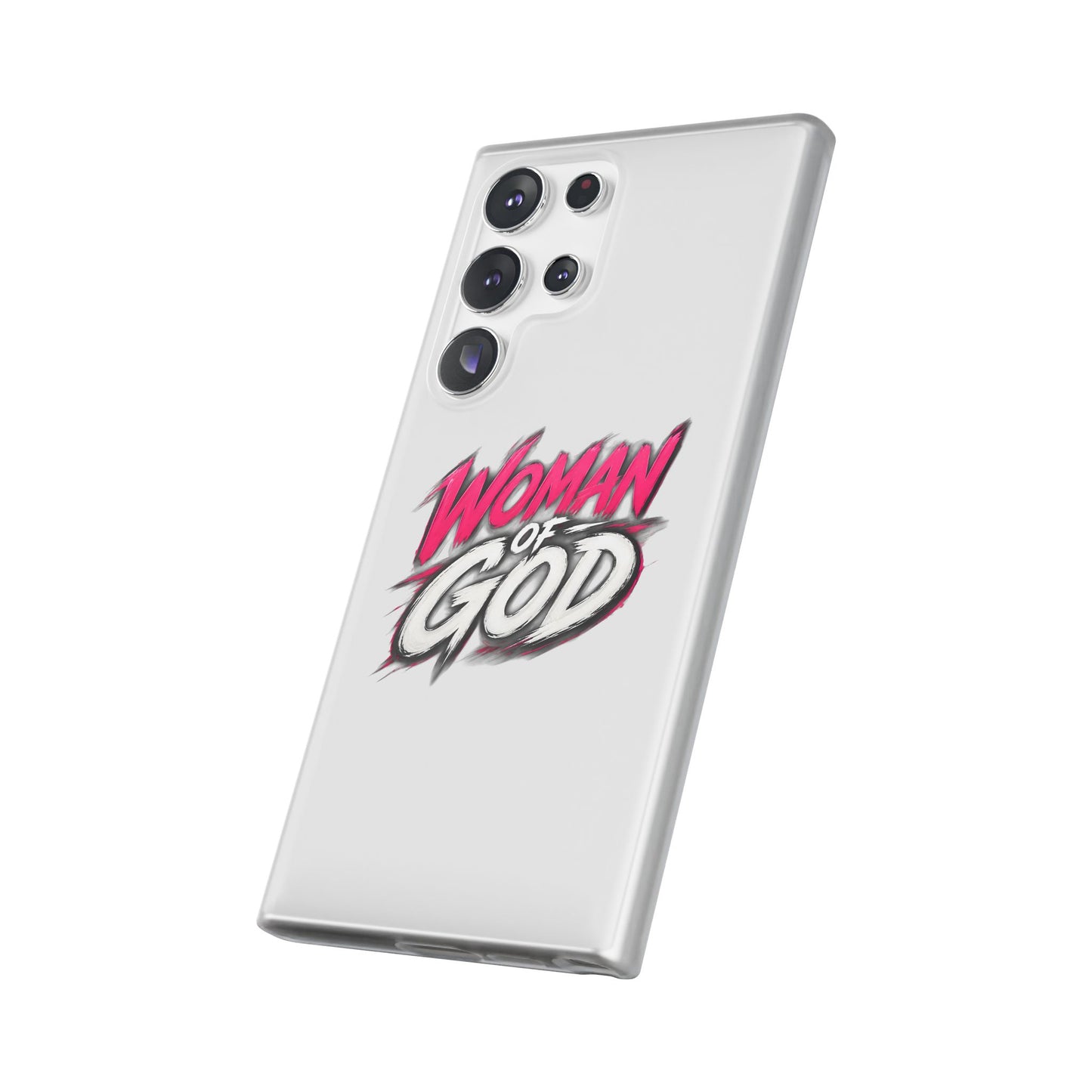 Woman of God phone case | Flexi Case, Christian faith typography - Samsung