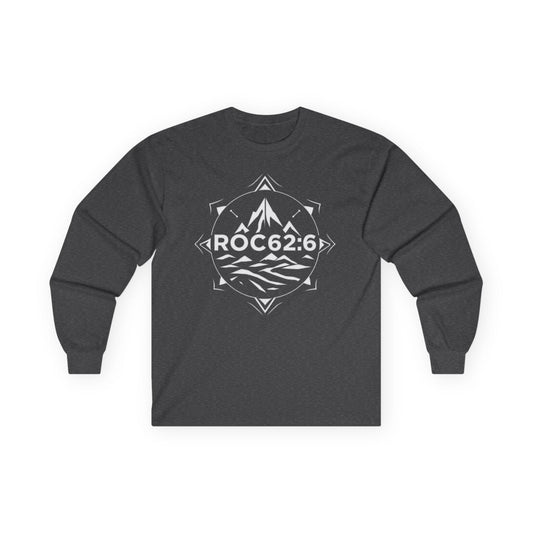 ROC62:6 emblem merch - Unisex Cotton Long Sleeve Tee, Comfortable Frame, No Seams, Taped Shoulders, Eco-Friendly, Classic Fit, Casual
