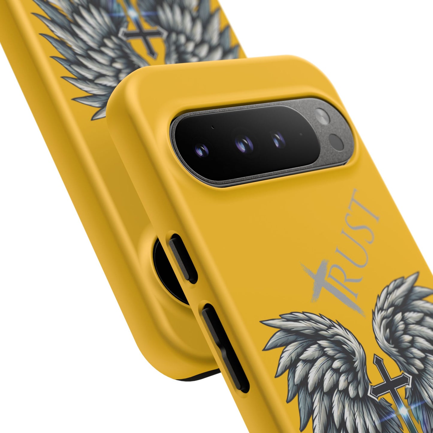 Wings Series Gold Phone Case - Trust, Psalm 91:4 Design, Inspirational Gift, Christian Accessories, Spiritual Protection, Encouragement