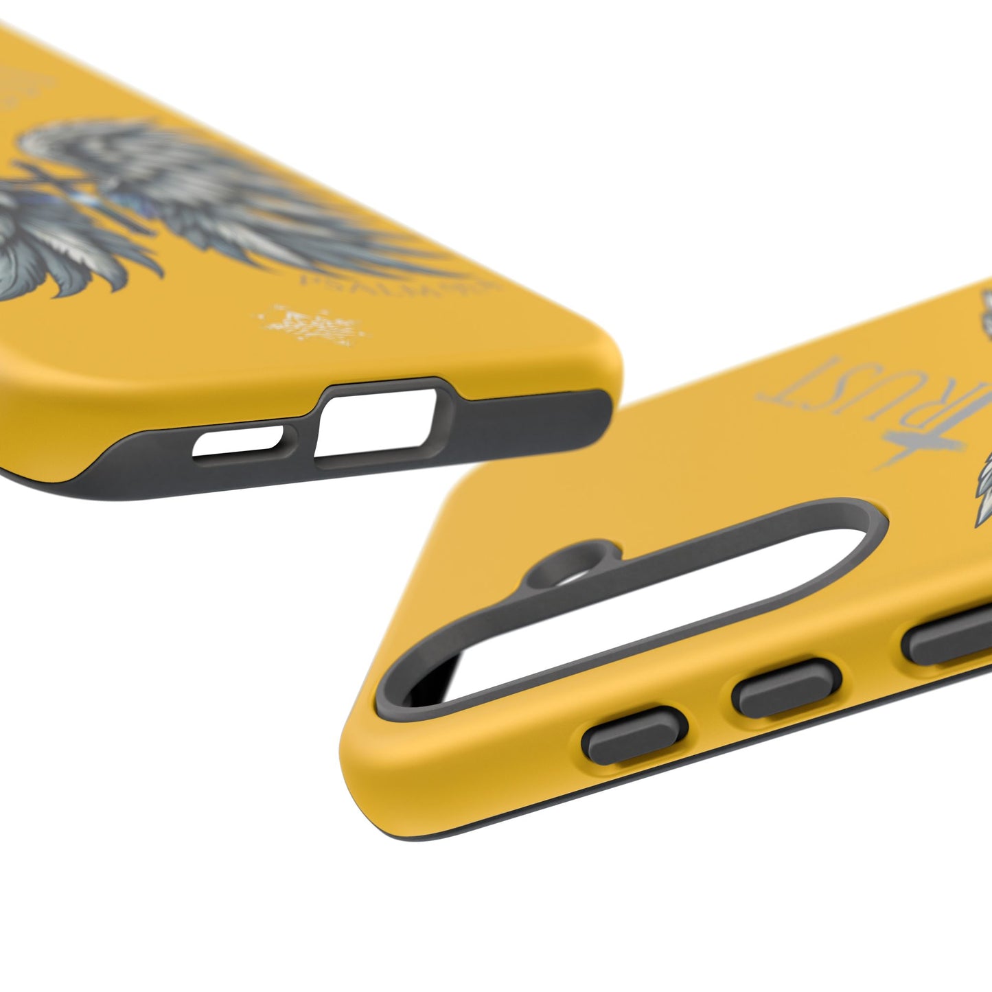 Wings Series Gold Phone Case - Trust, Psalm 91:4 Design, Inspirational Gift, Christian Accessories, Spiritual Protection, Encouragement