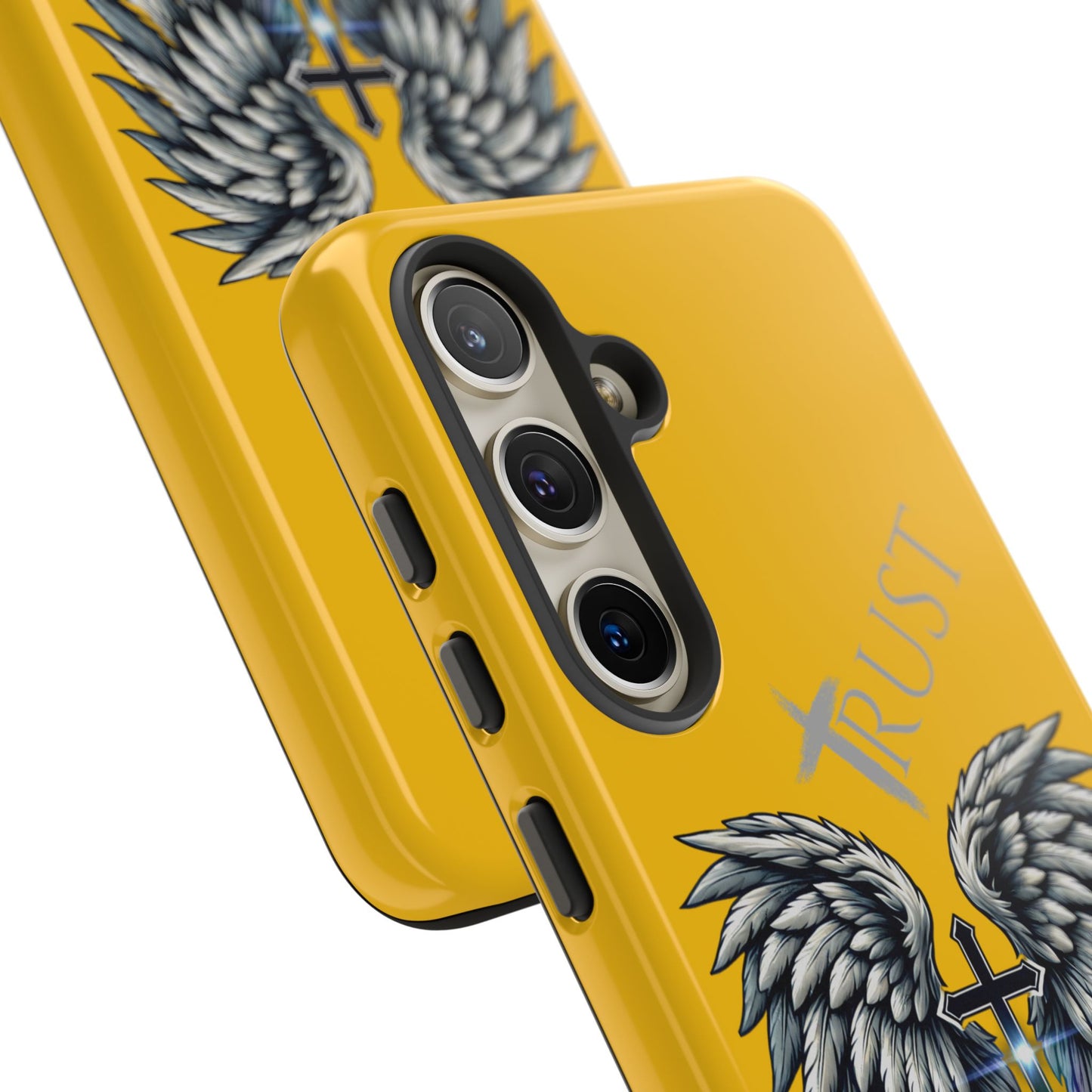 Wings Series Gold Phone Case - Trust, Psalm 91:4 Design, Inspirational Gift, Christian Accessories, Spiritual Protection, Encouragement