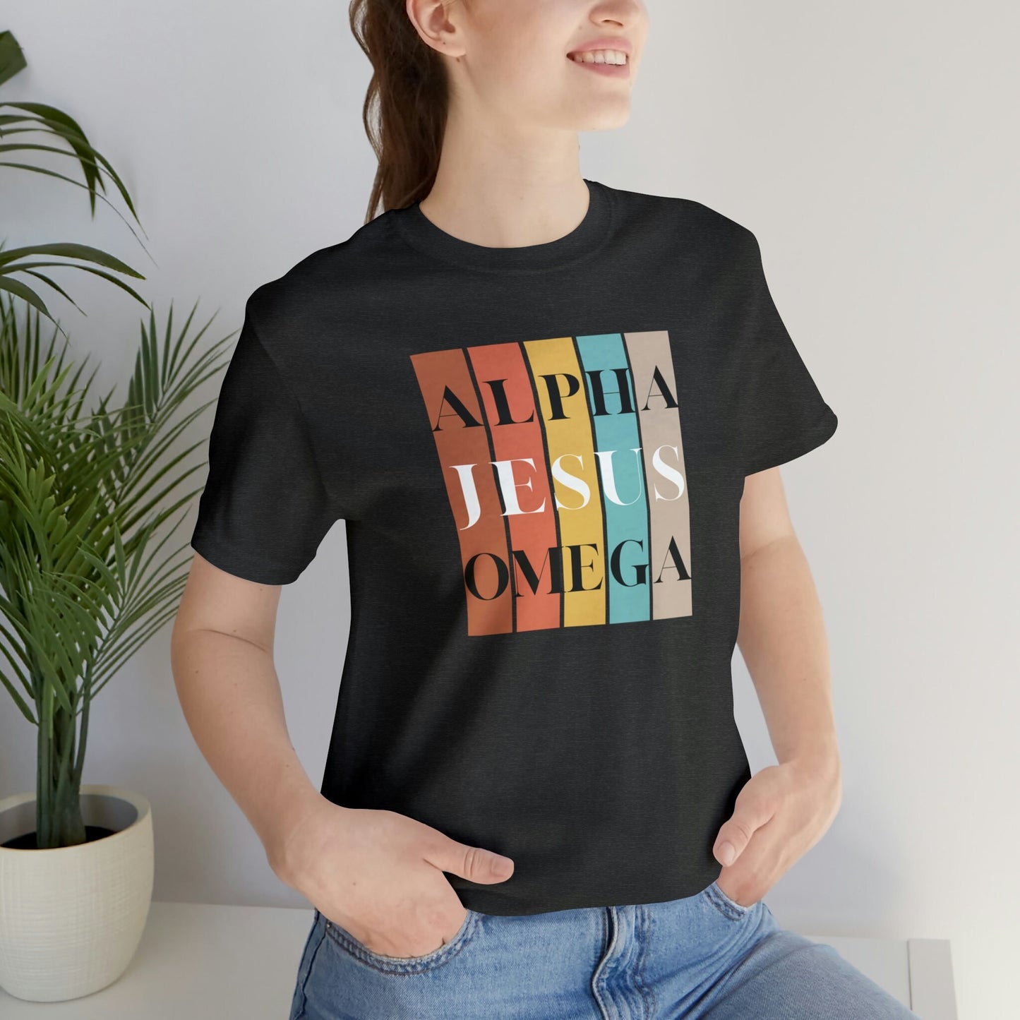 JESUS SHIRT, Apostolic Tshirt, Christian Apparel, Modern Minimalist Aesthetic Popular Trendy Crewneck Alpha Omega Shirt Cute Unisex Gift